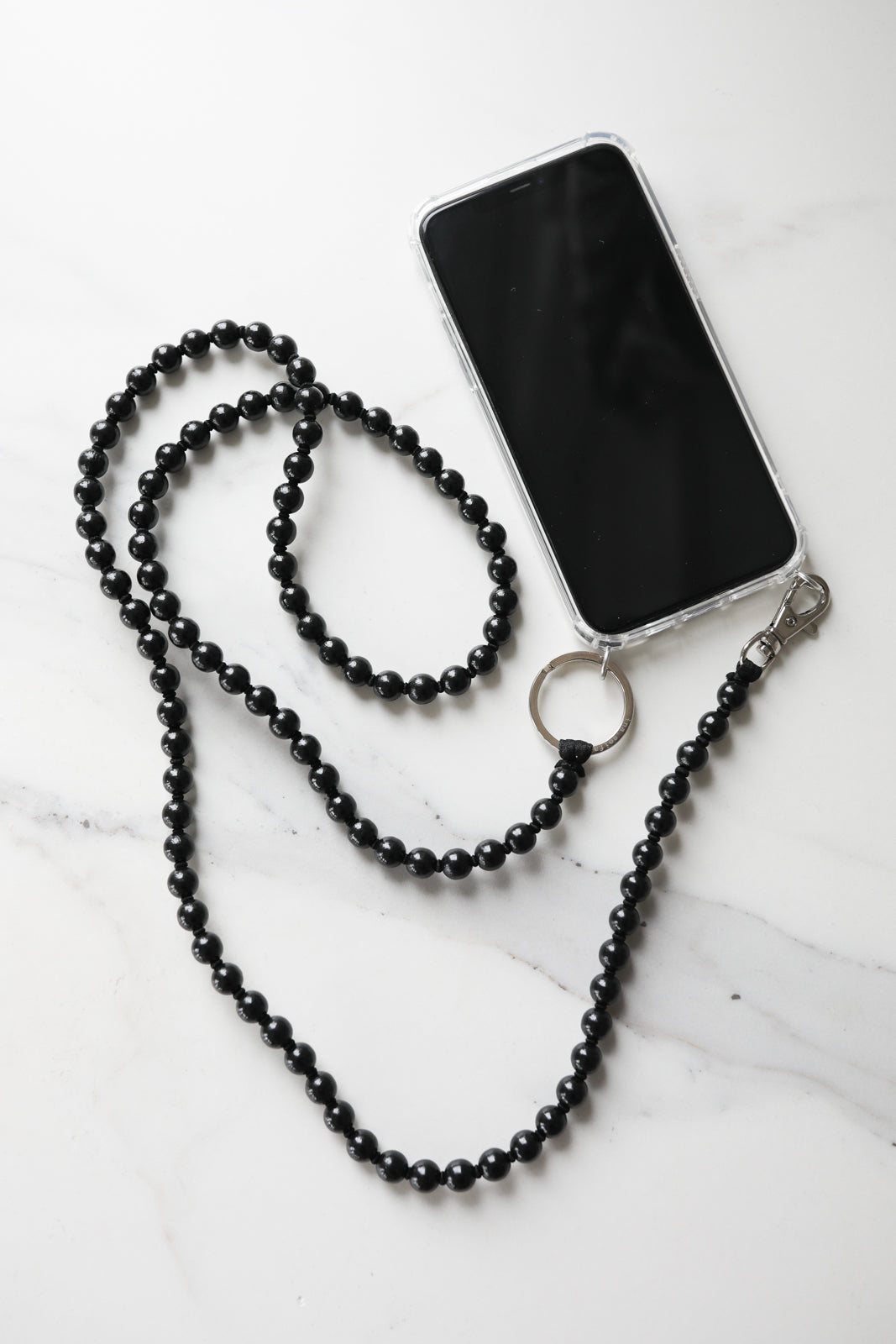 Chaîne pour téléphone portable en noir