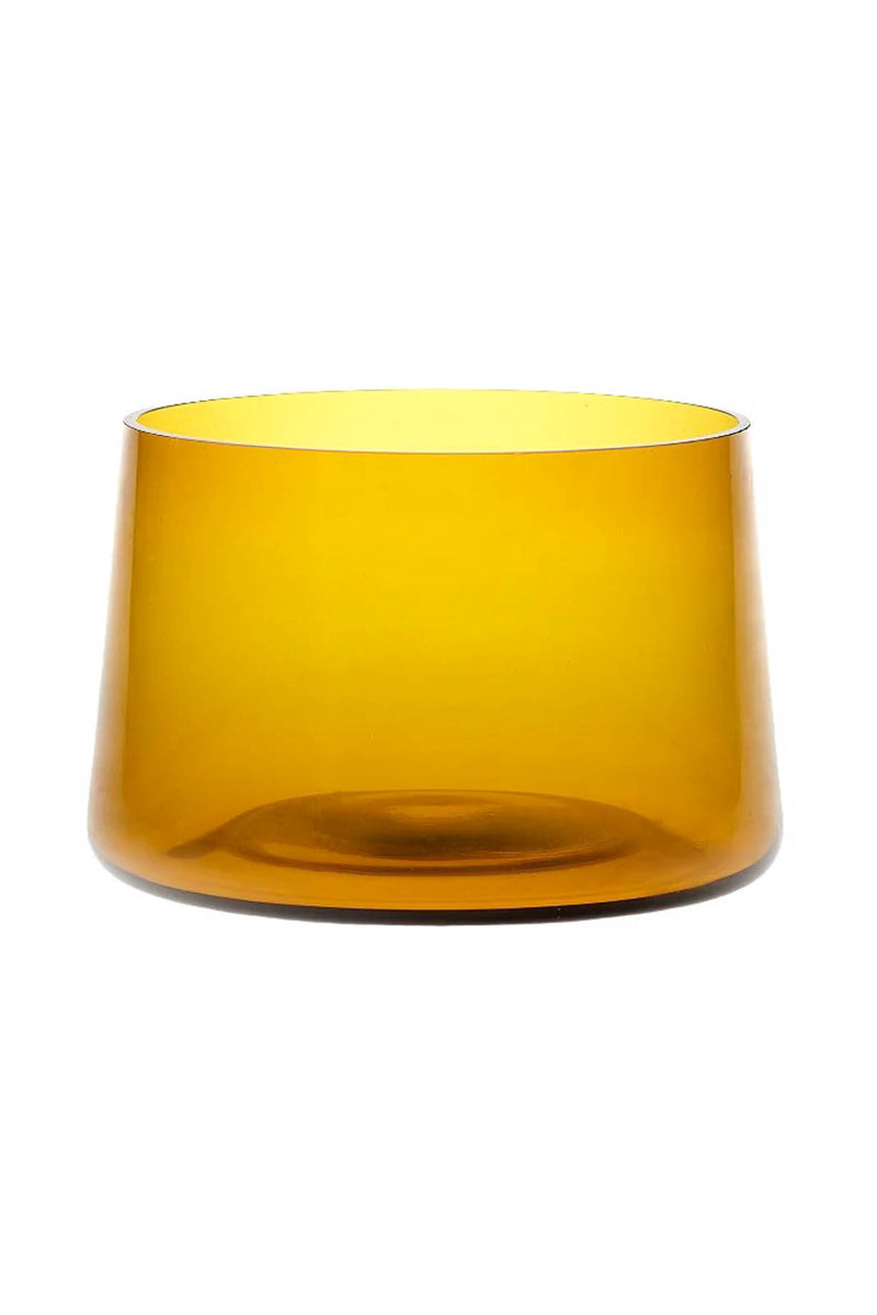 Vase/Schale aus Glas in Amber