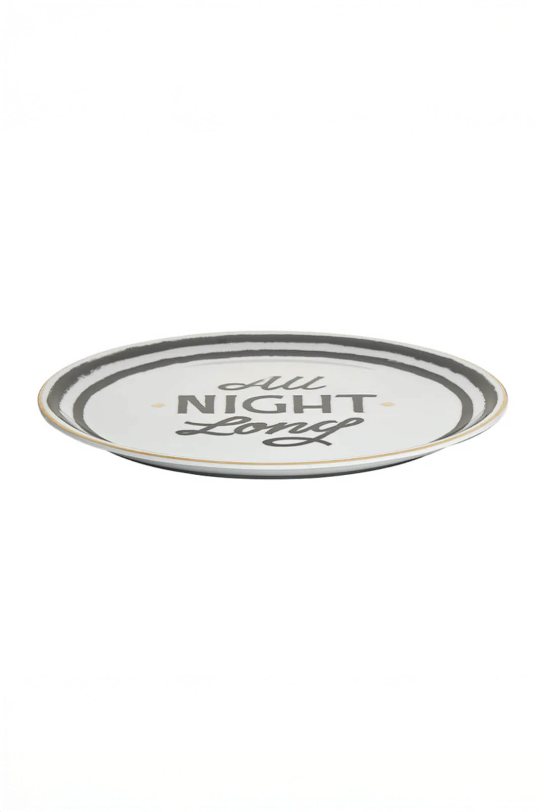 Teller All Night Long in Weiss/Schwarz