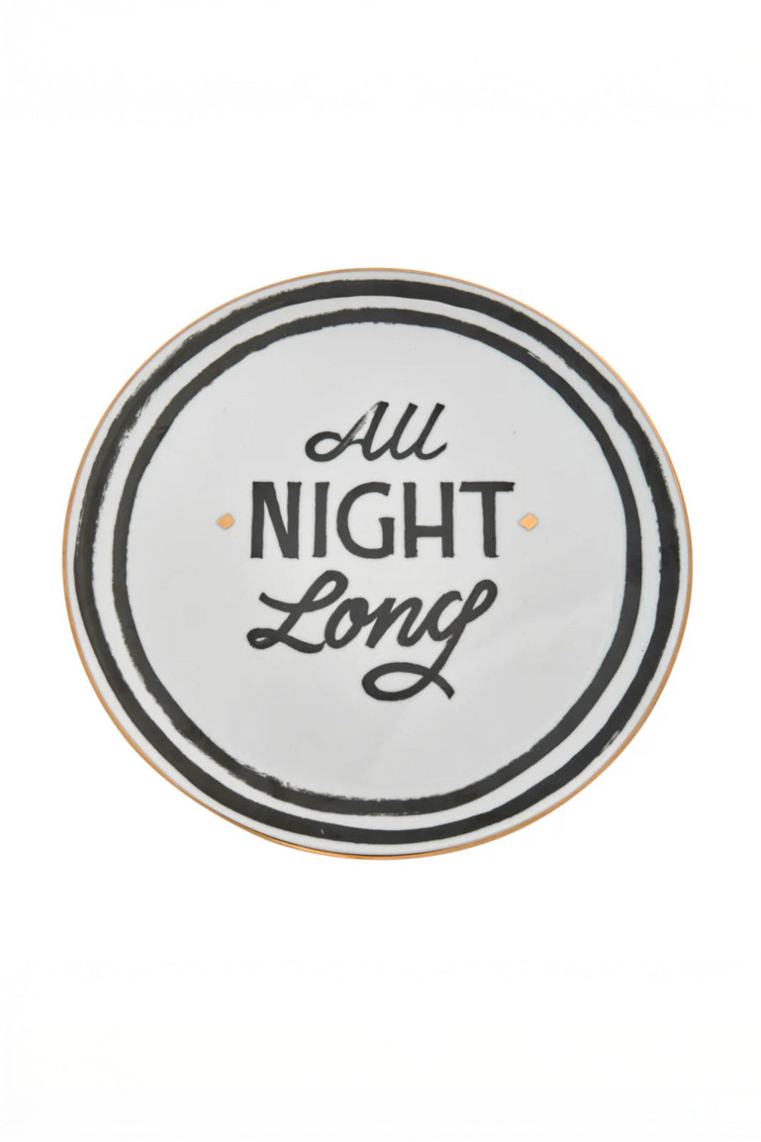 Teller All Night Long in Weiss/Schwarz