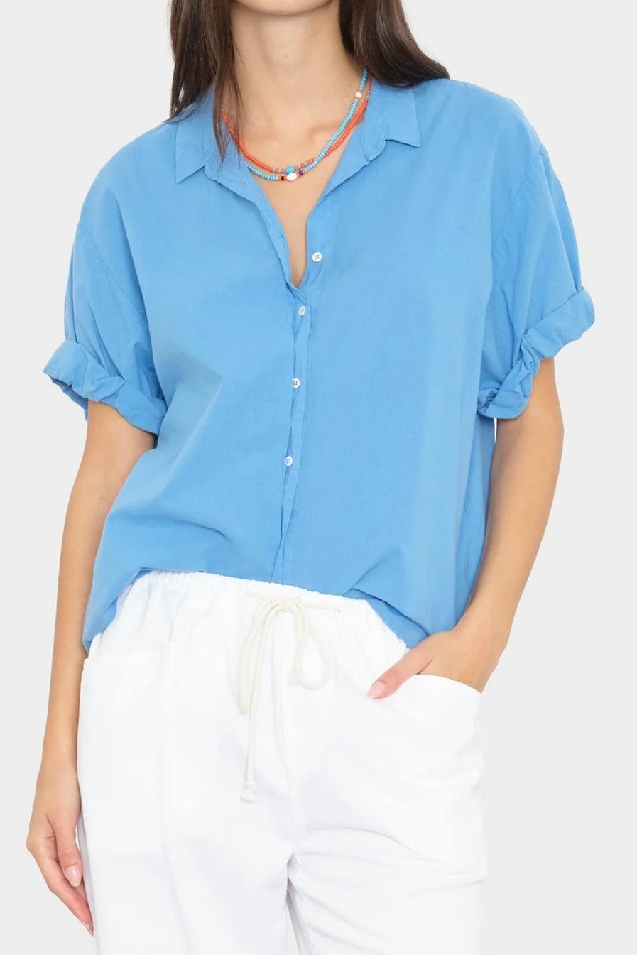 Xirena, Bluse Channing in Blue Surf