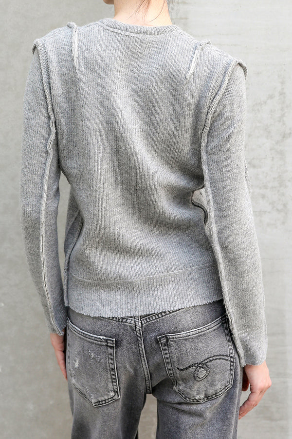 Pullover Flat Sleeve in Heather Grey