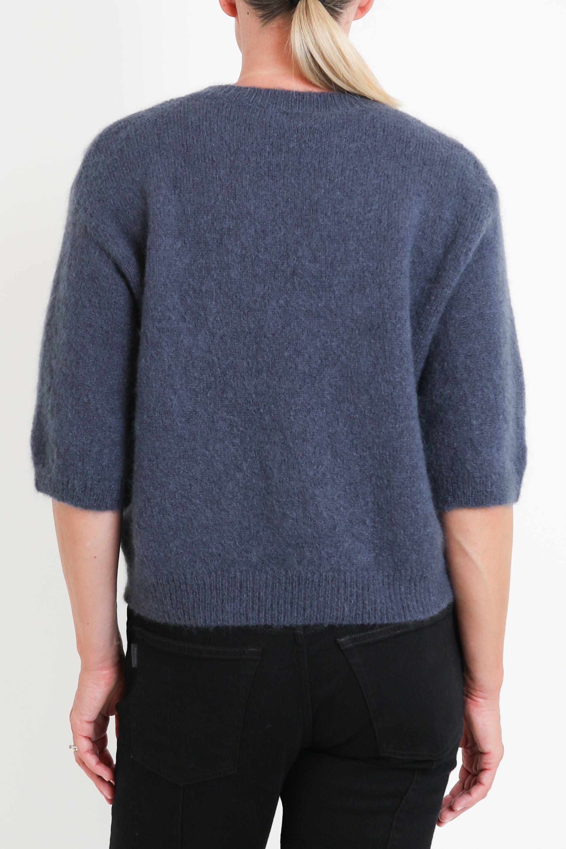 Pomandere, Pullover aus Mohair in Petrol
