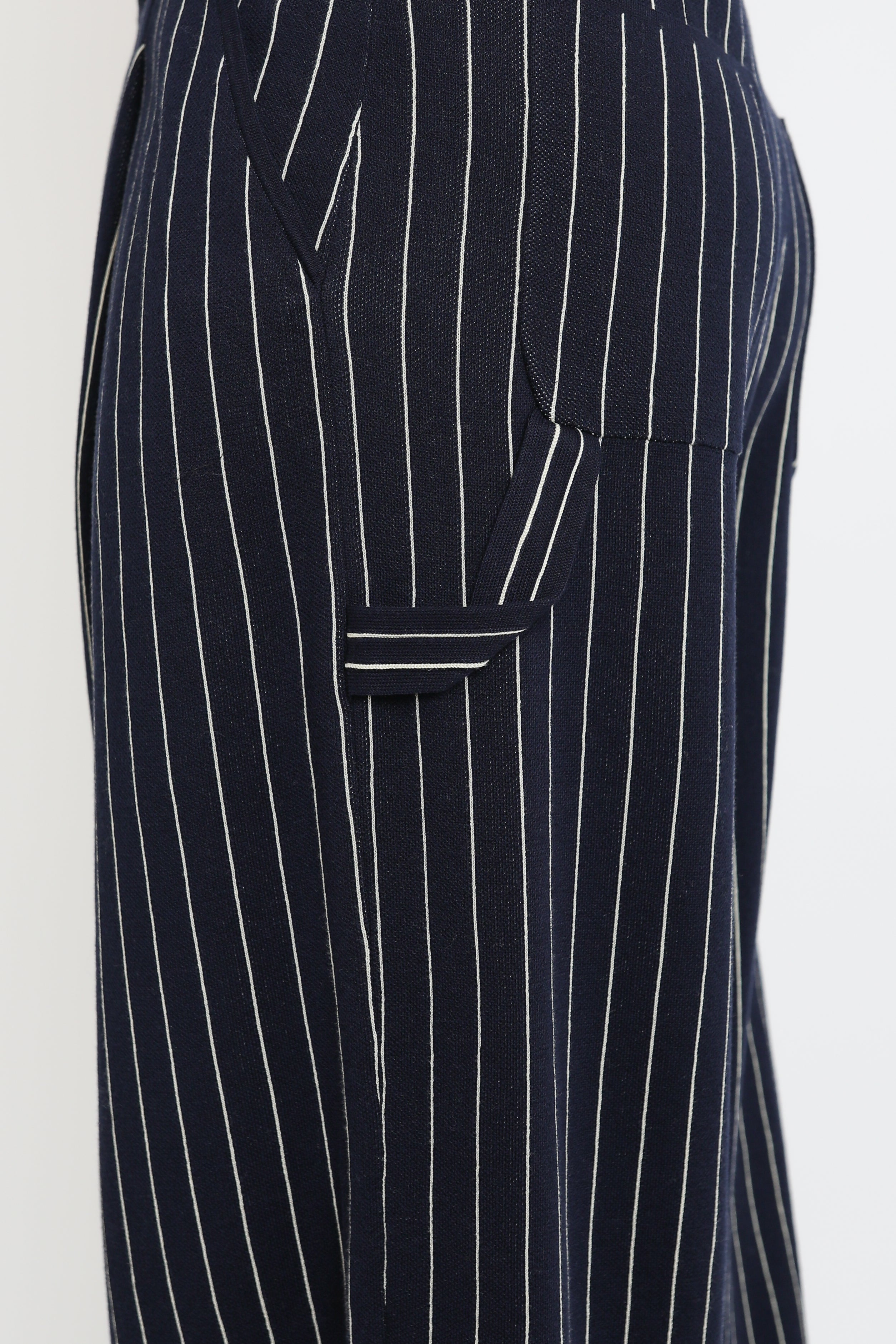 Guest in Residence, Hose Pinstripe Carpenter in Navy/Butter