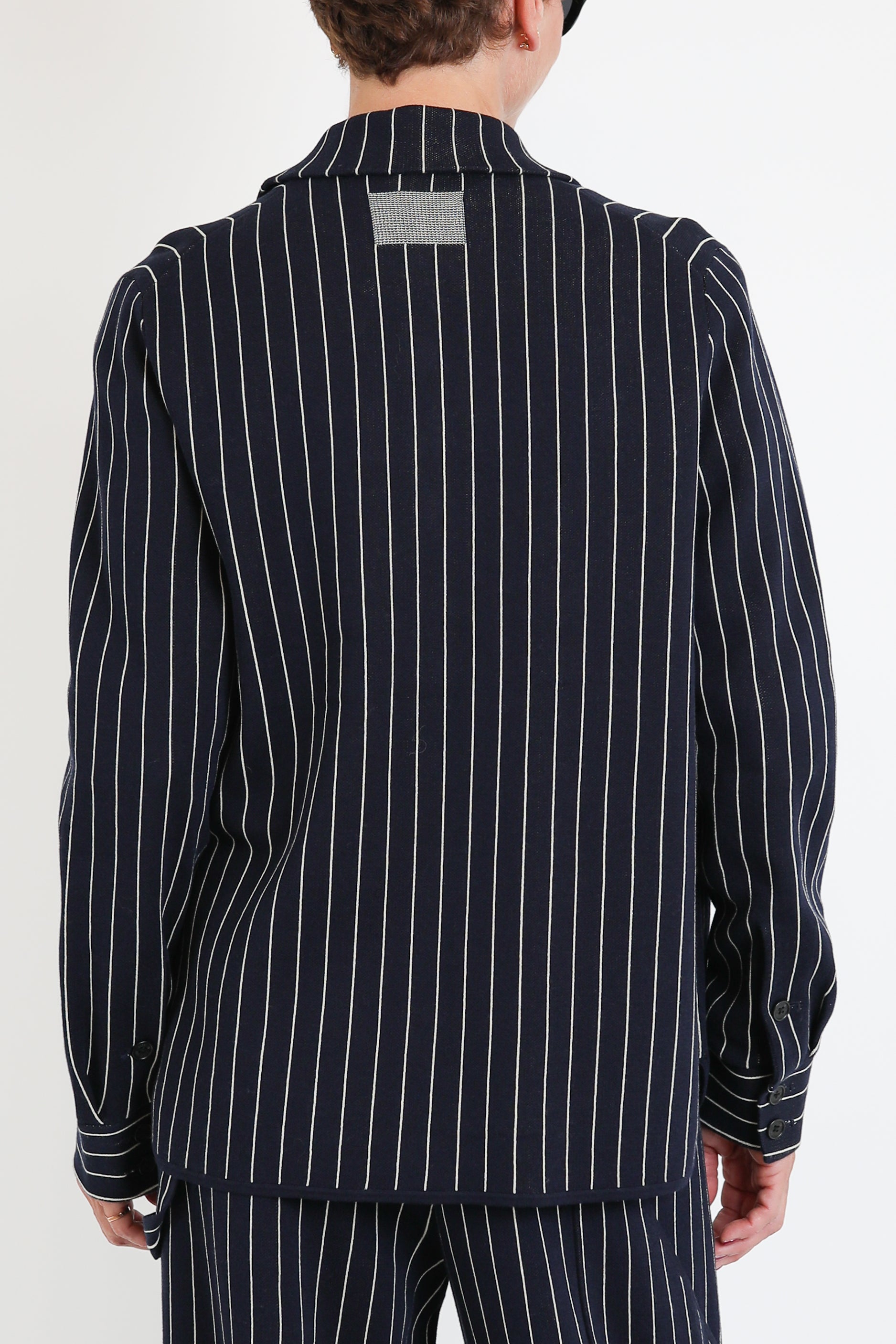 Guest in Residence, Bluse Pinstripe Work in Navy/Butter