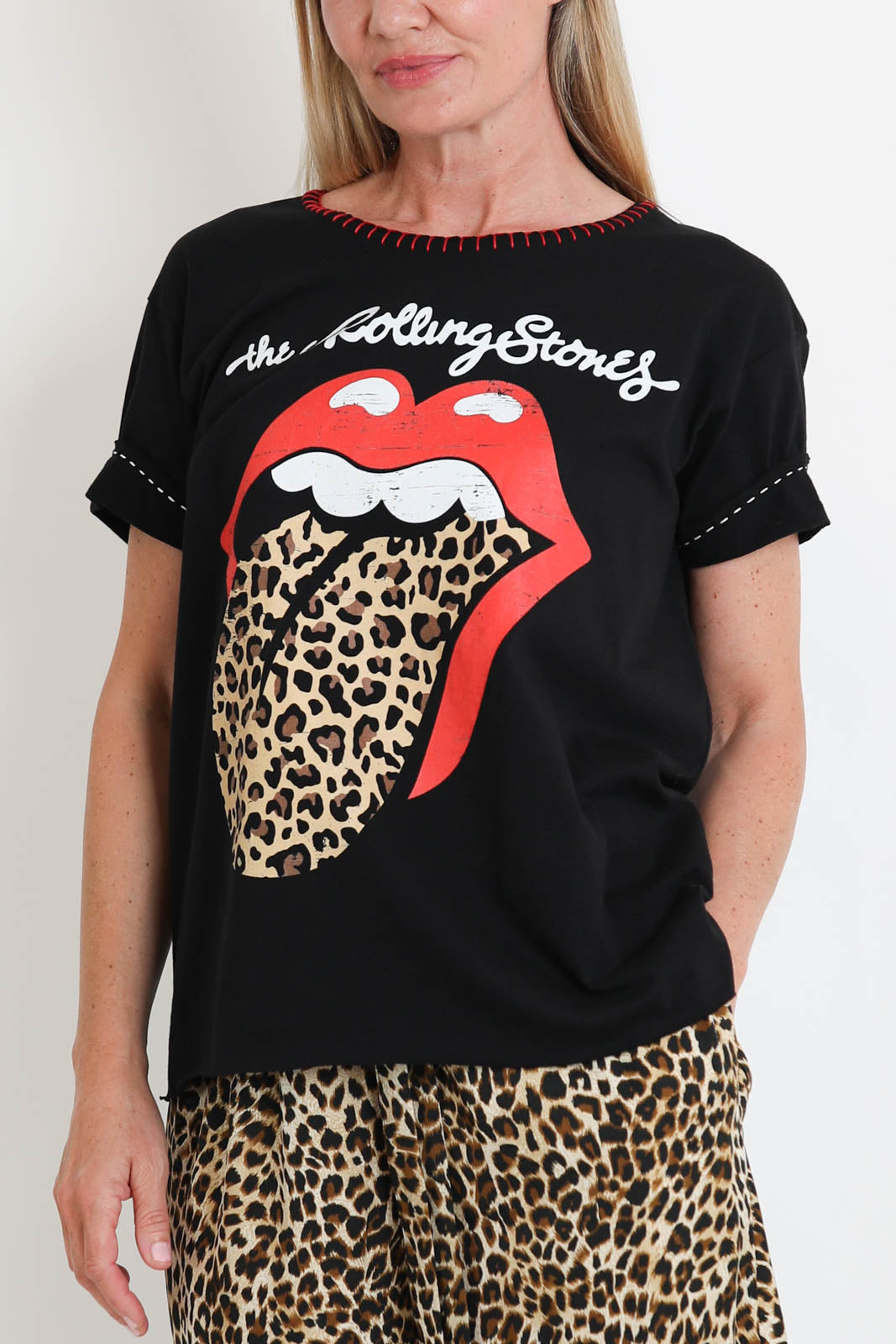 Fish Club, T-Shirt The Rolling Stones in Leopard