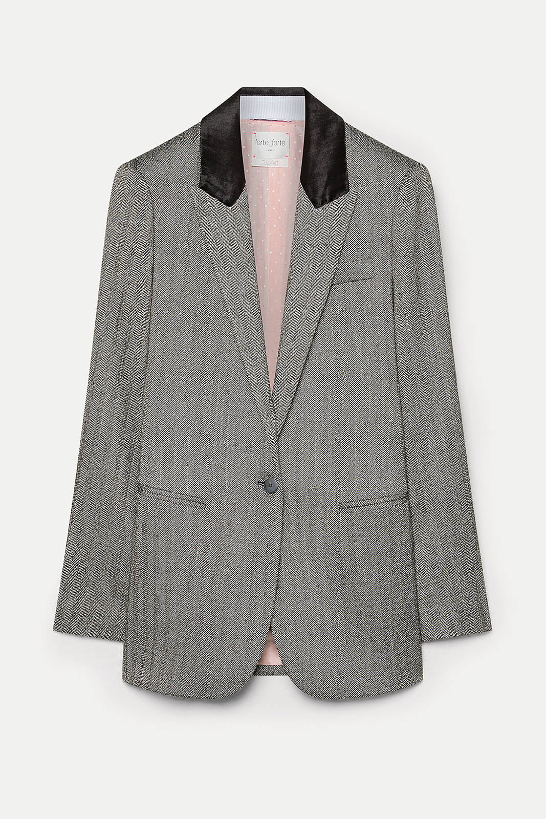 Forte-Forte, Blazer Velvet Collar in Nero