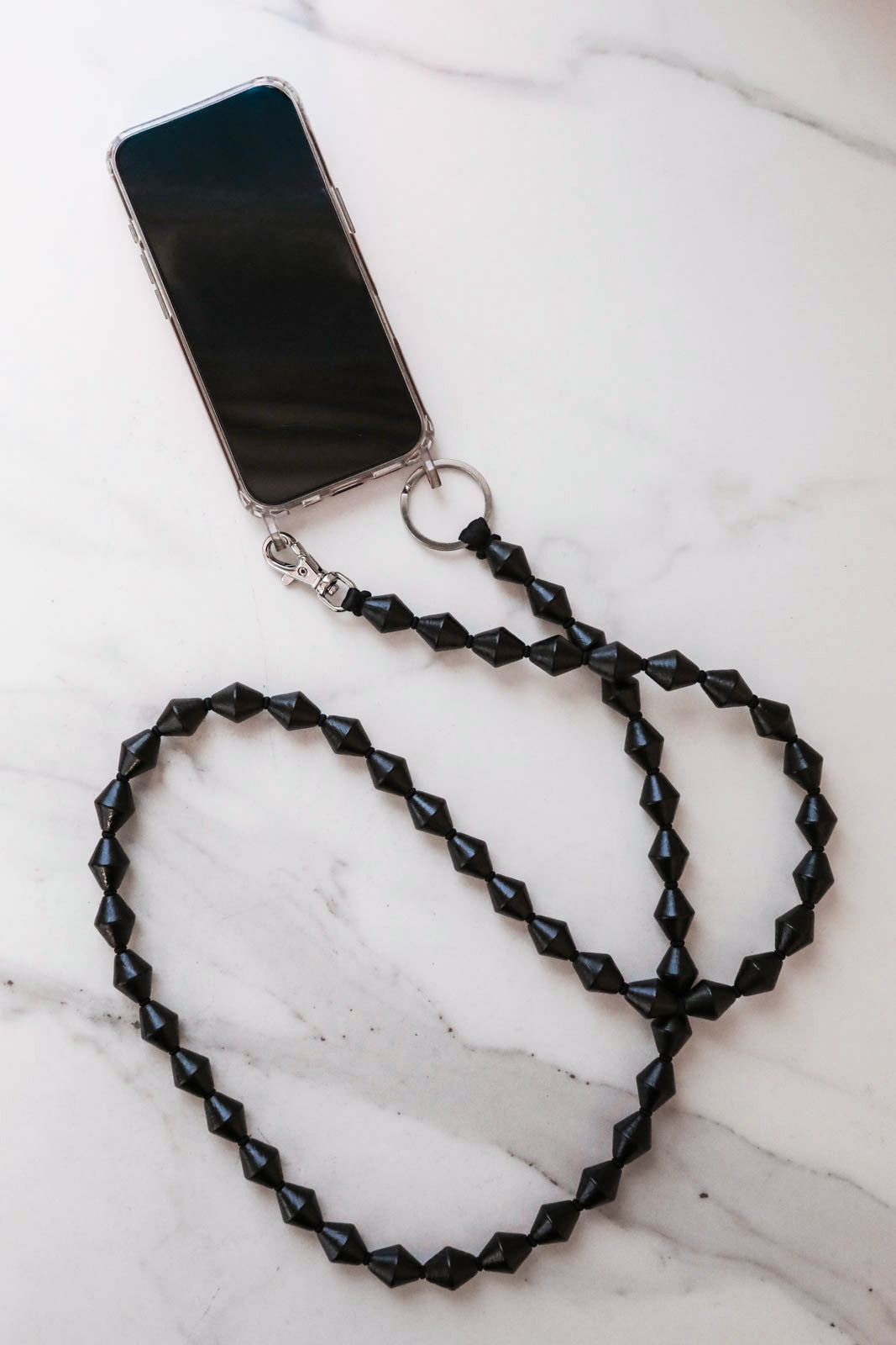 Handy-Kette Zickzack in Schwarz/Schwarz