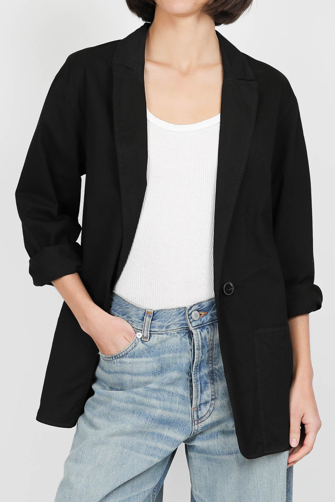 Blazer aus Baumwolle in Schwarz