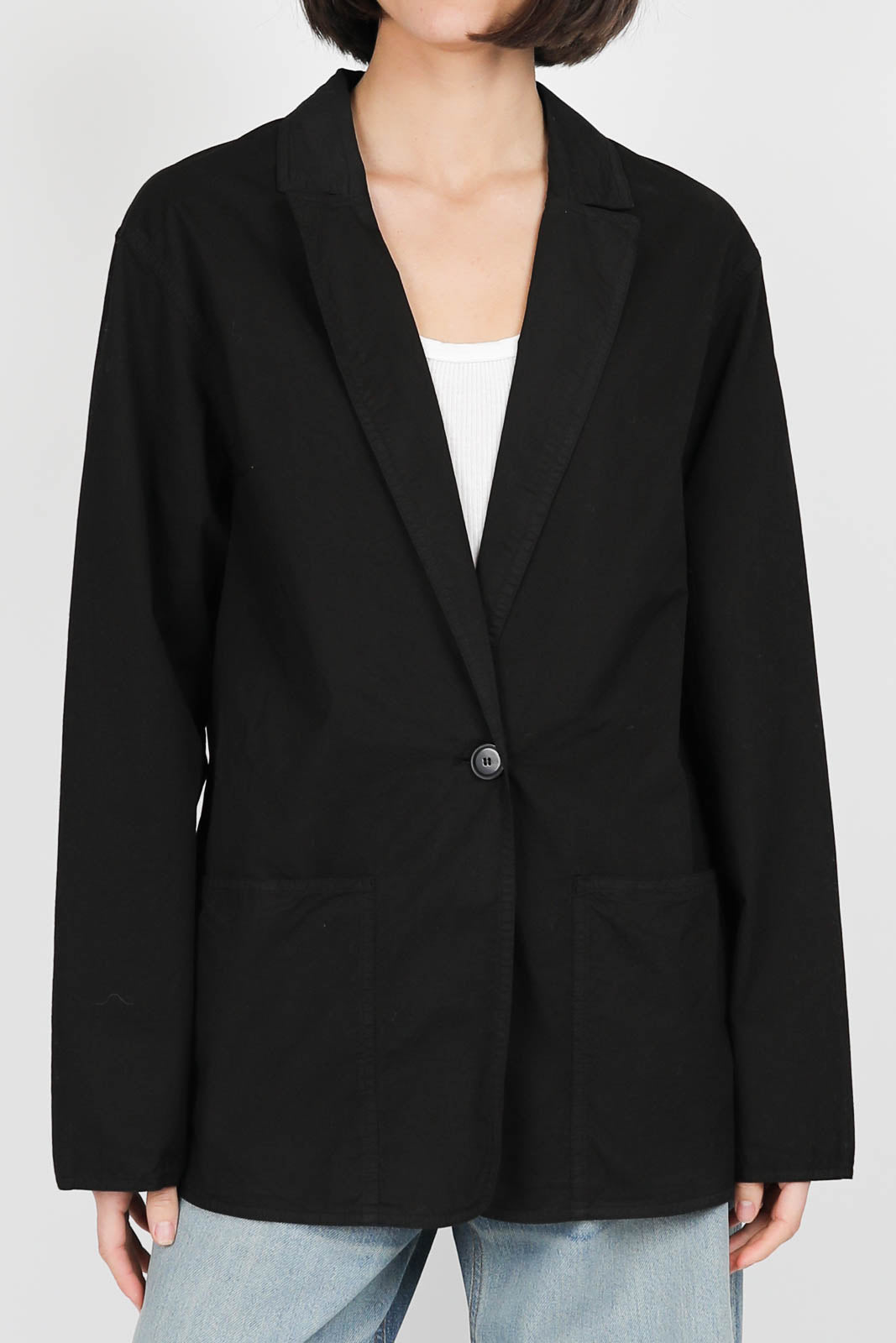 Blazer aus Baumwolle in Schwarz