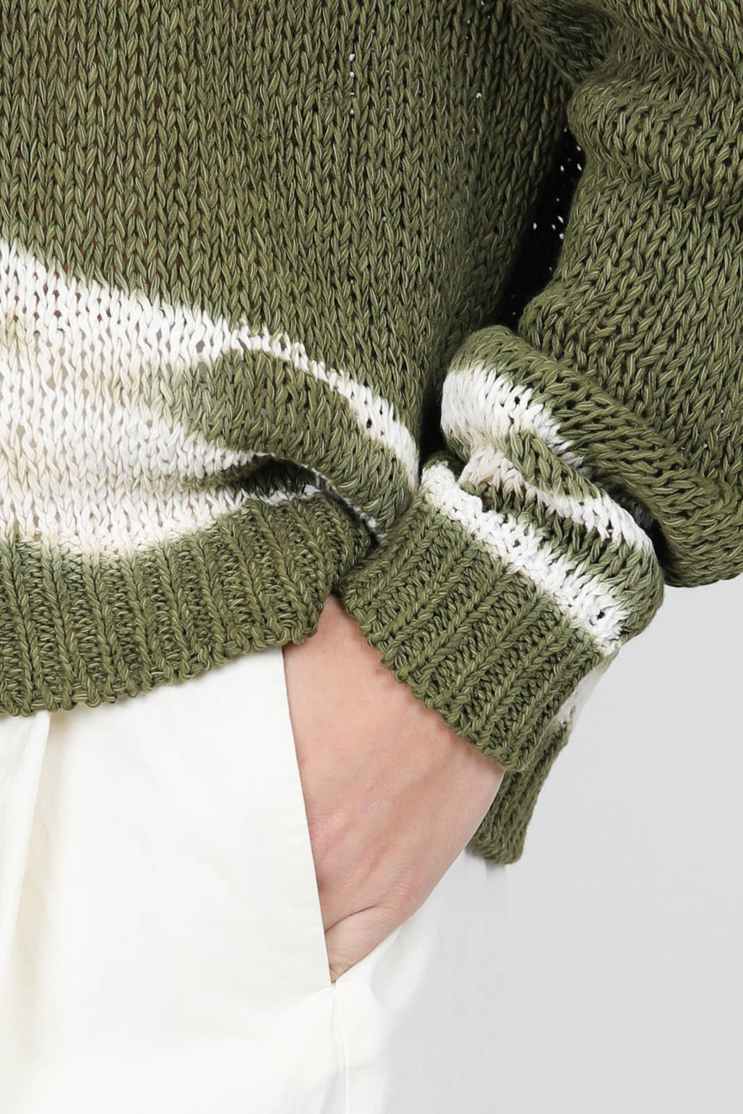 Pullover Girocollo in Militare