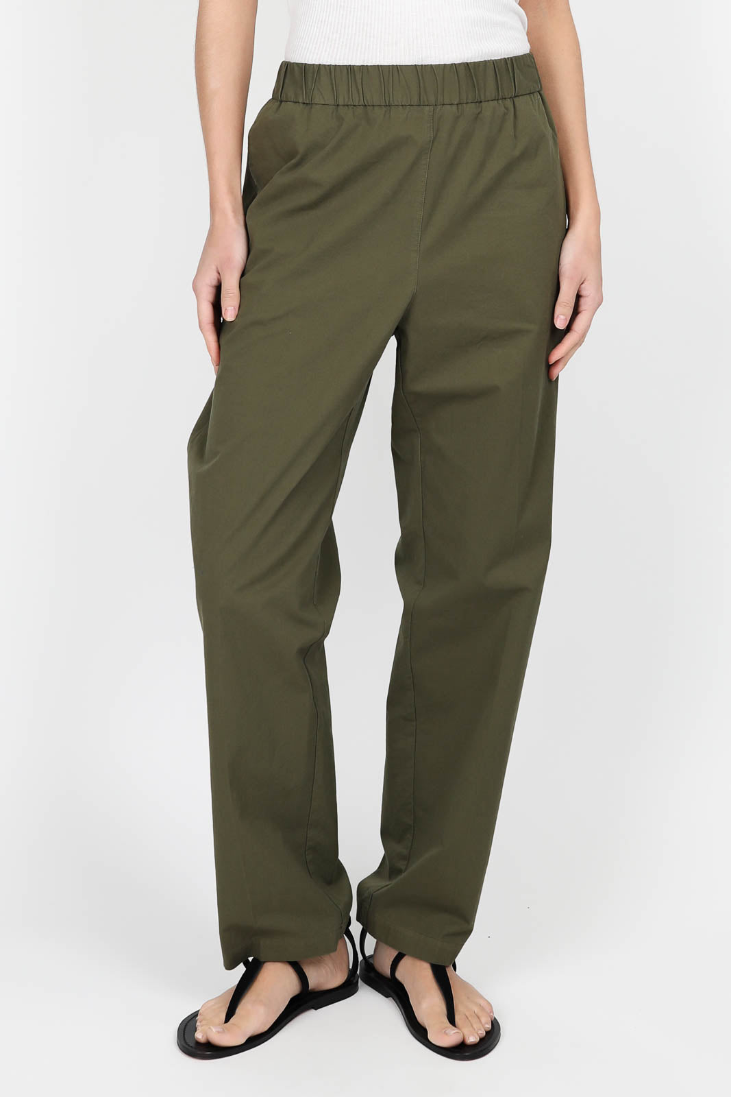 Hose aus Baumwolle in Khaki