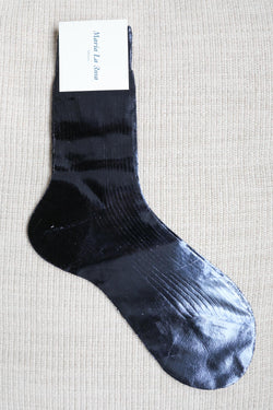 Socken One Ribbed Laminated in Navy