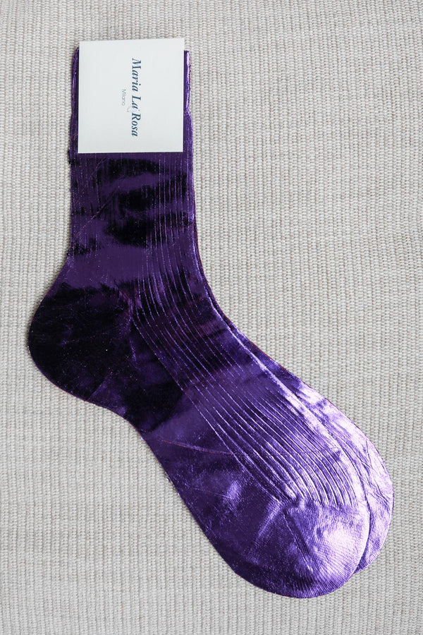 Socken One Ribbed Laminated in Violett