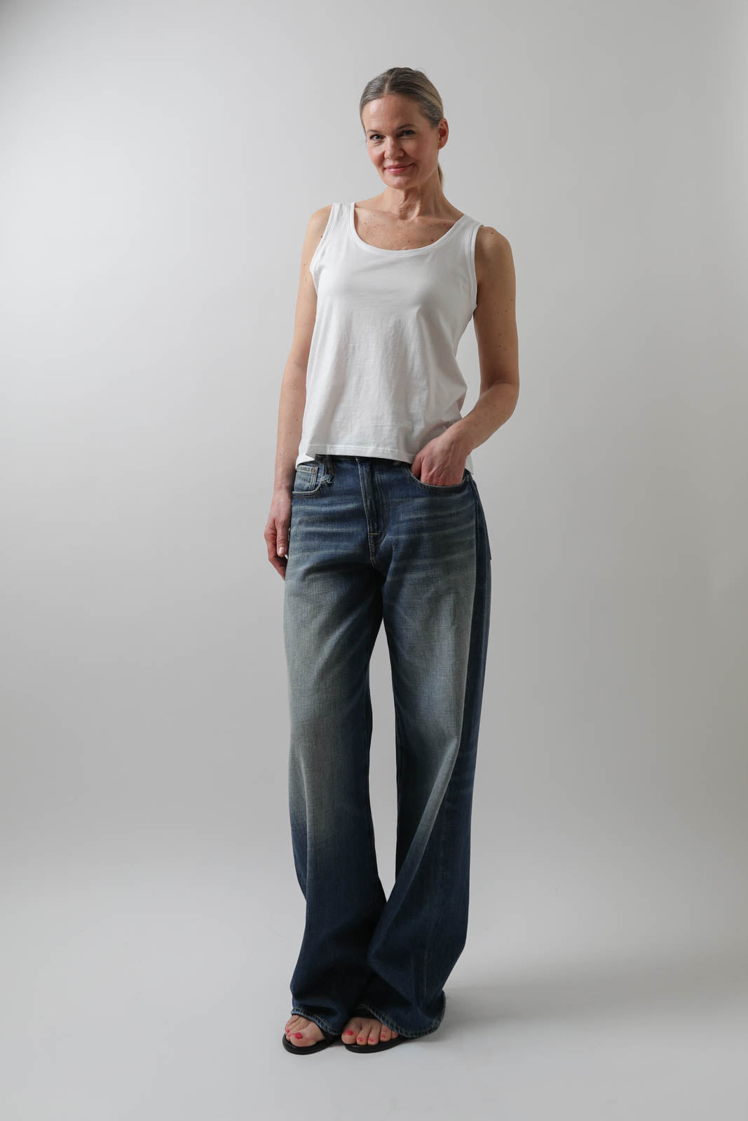 Vestibule Garderobe, Tank Top aus Baumwolle in Weiss