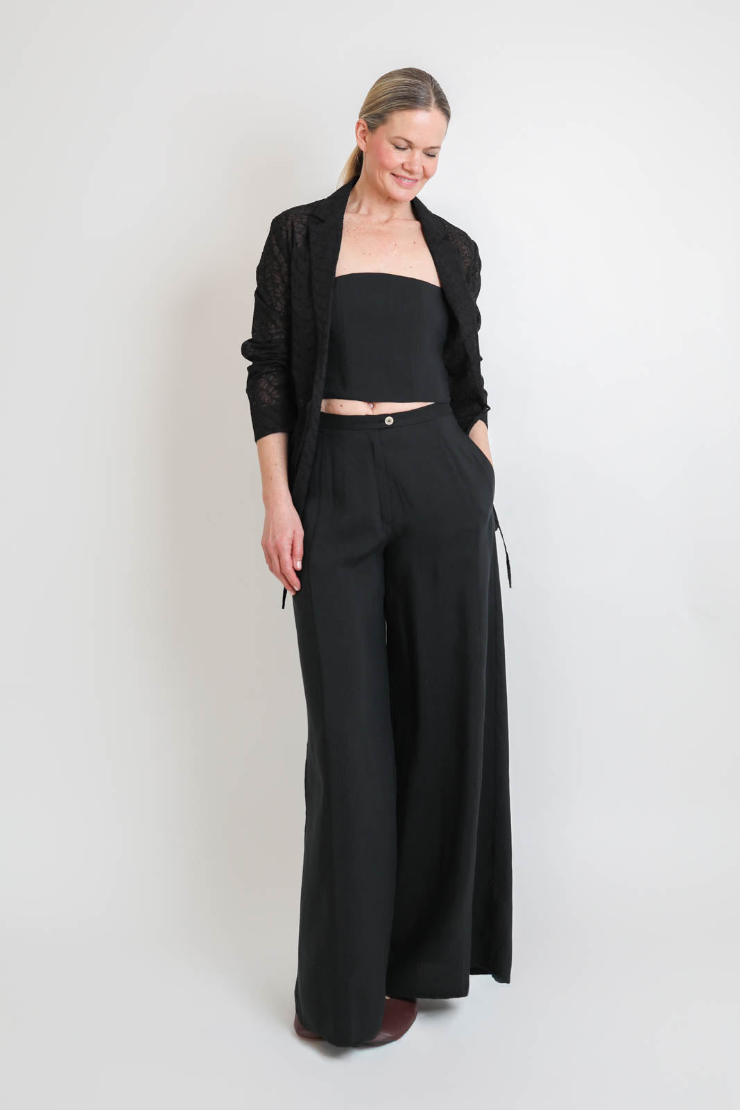 Forte-Forte, Blazer Broderie Anglaise in Schwarz
