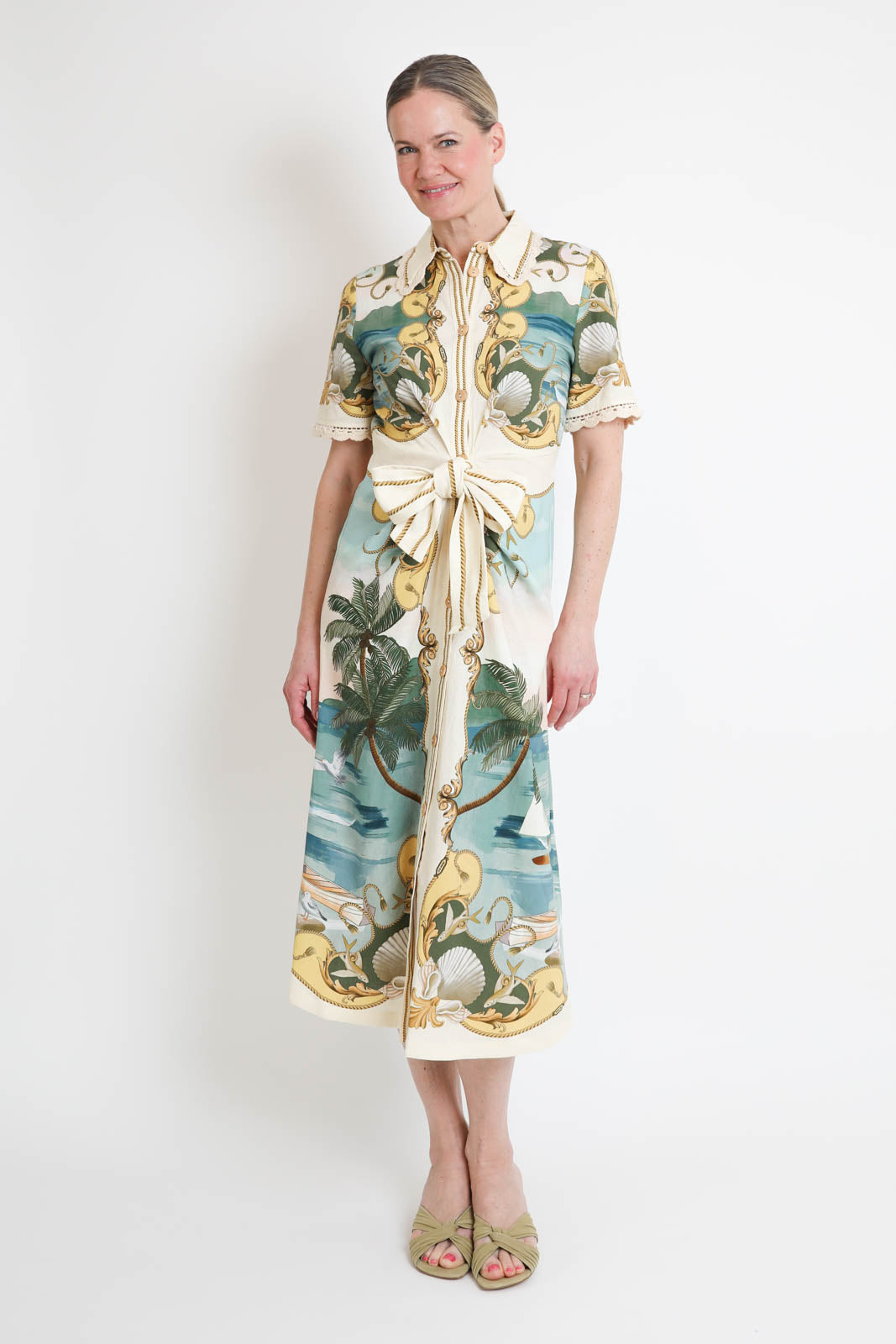 Farm Rio, Royal Sea Dress in Multicolor