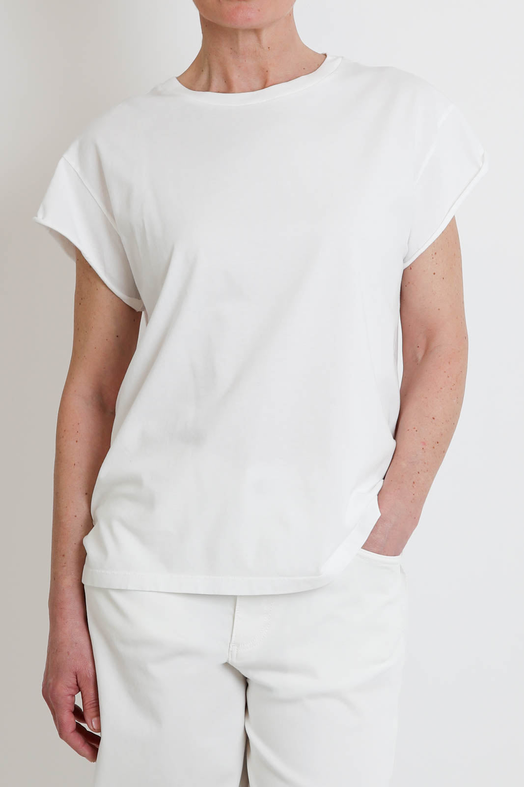 Bowery, White Crew-Neck T-Shirt