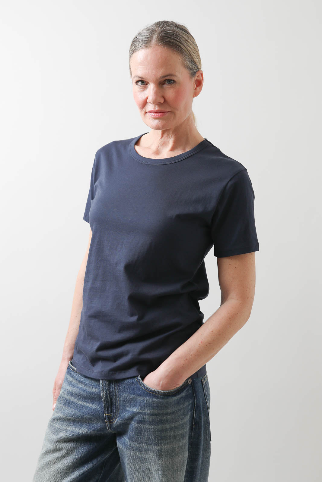 T-shirt ras du cou marine