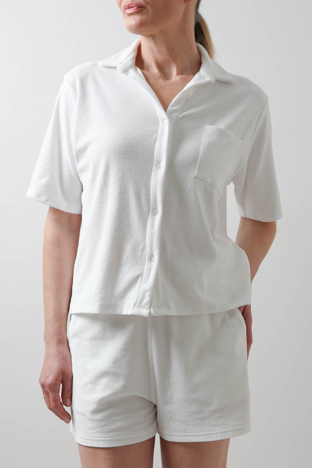 Vestibule Garderobe, Bluse aus Frottee in Weiss