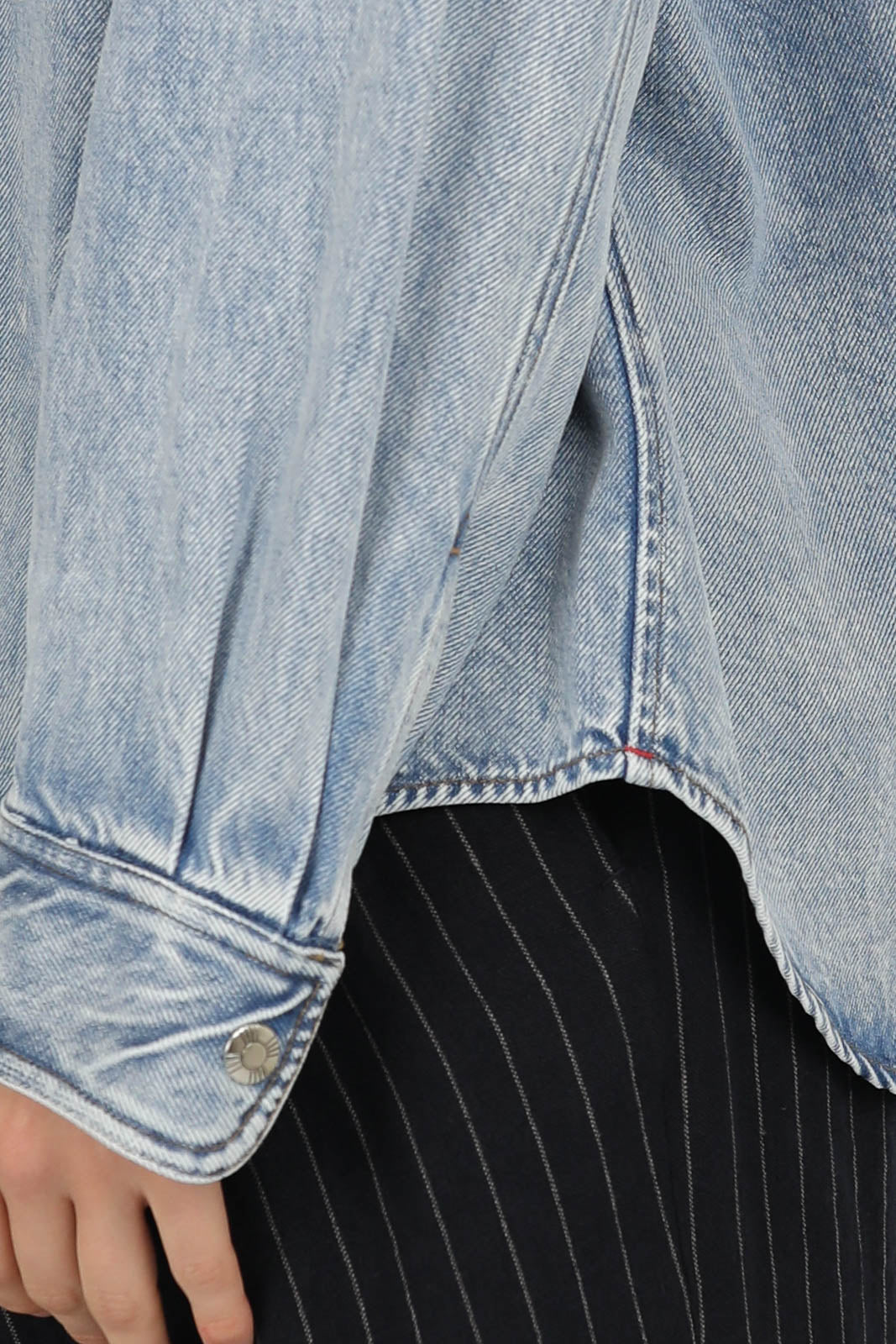 Bluse Gia aus Denim in Atlantic