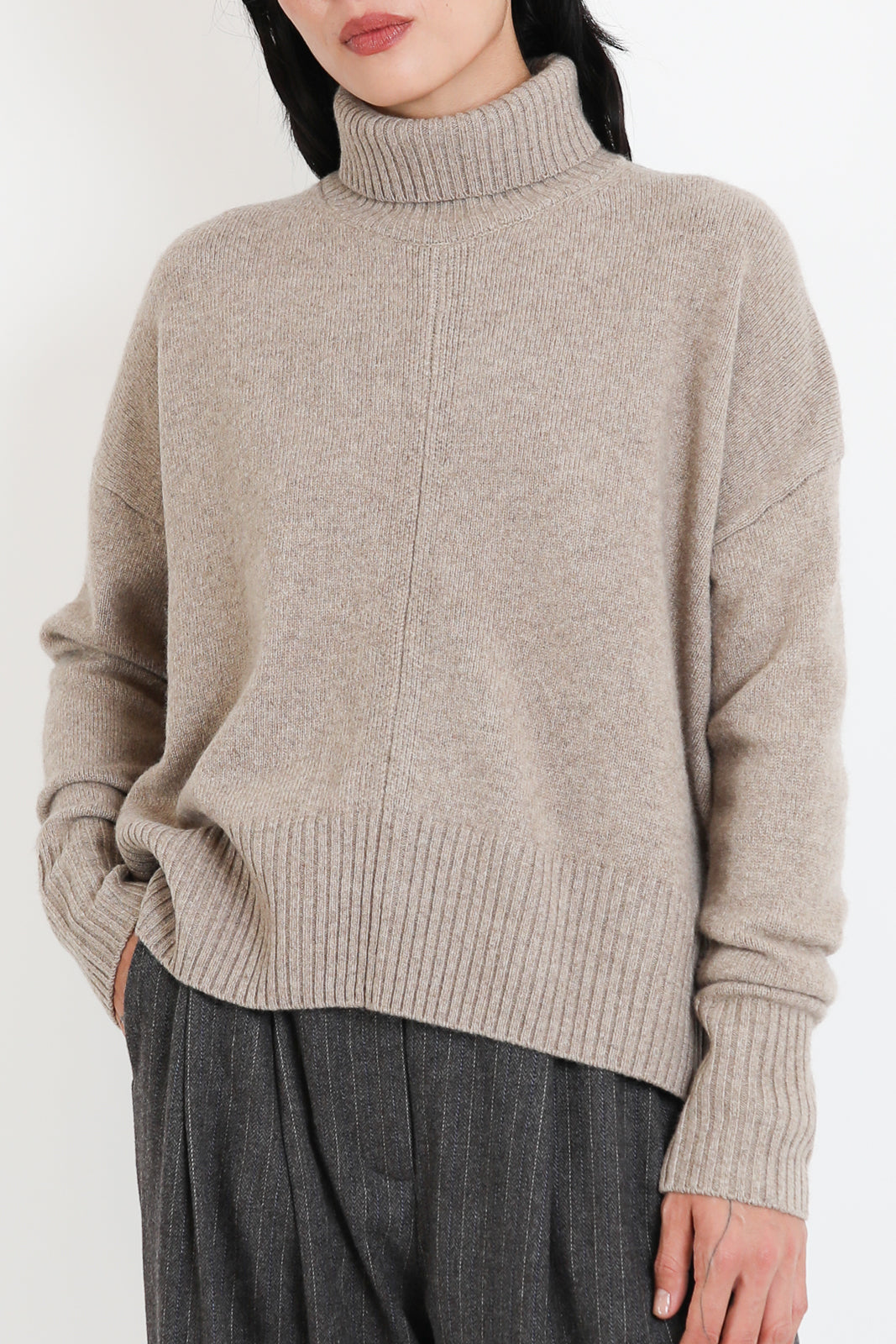 C.T. Plage, Pullover High Neck in Beige