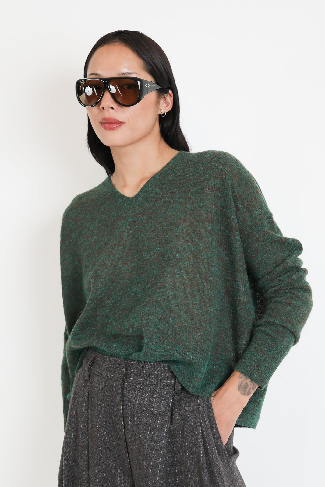 C. T. Plage, Pullover V-Neck in Grün