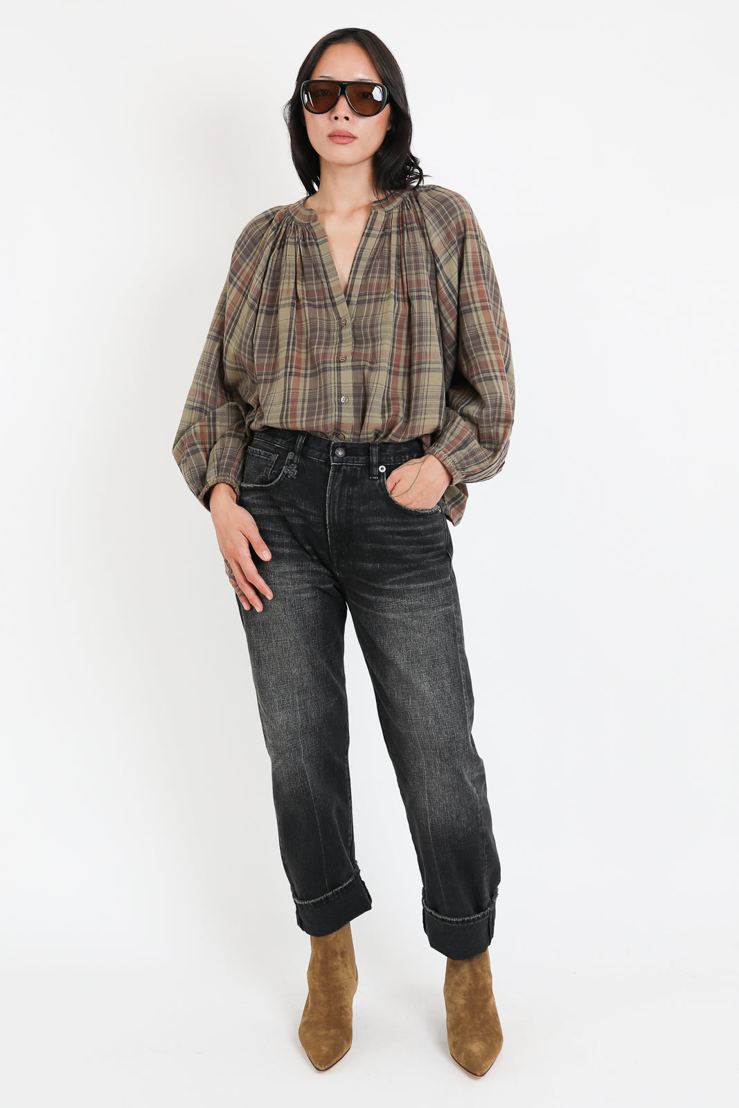 R13, Jeans Boyfriend in Brixton Black