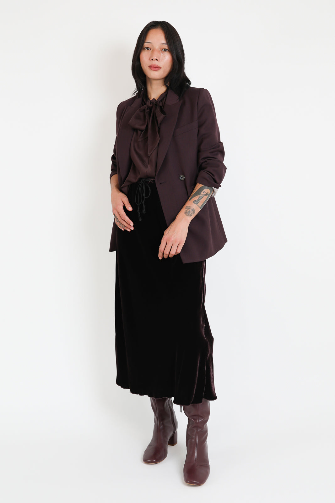 Forte-Forte, Blazer Grain de Poudre in Bordeaux