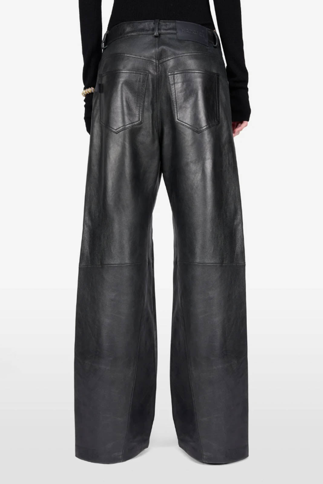 Haikure, Hose Bonnie Zip Silky Leather in Schwarz