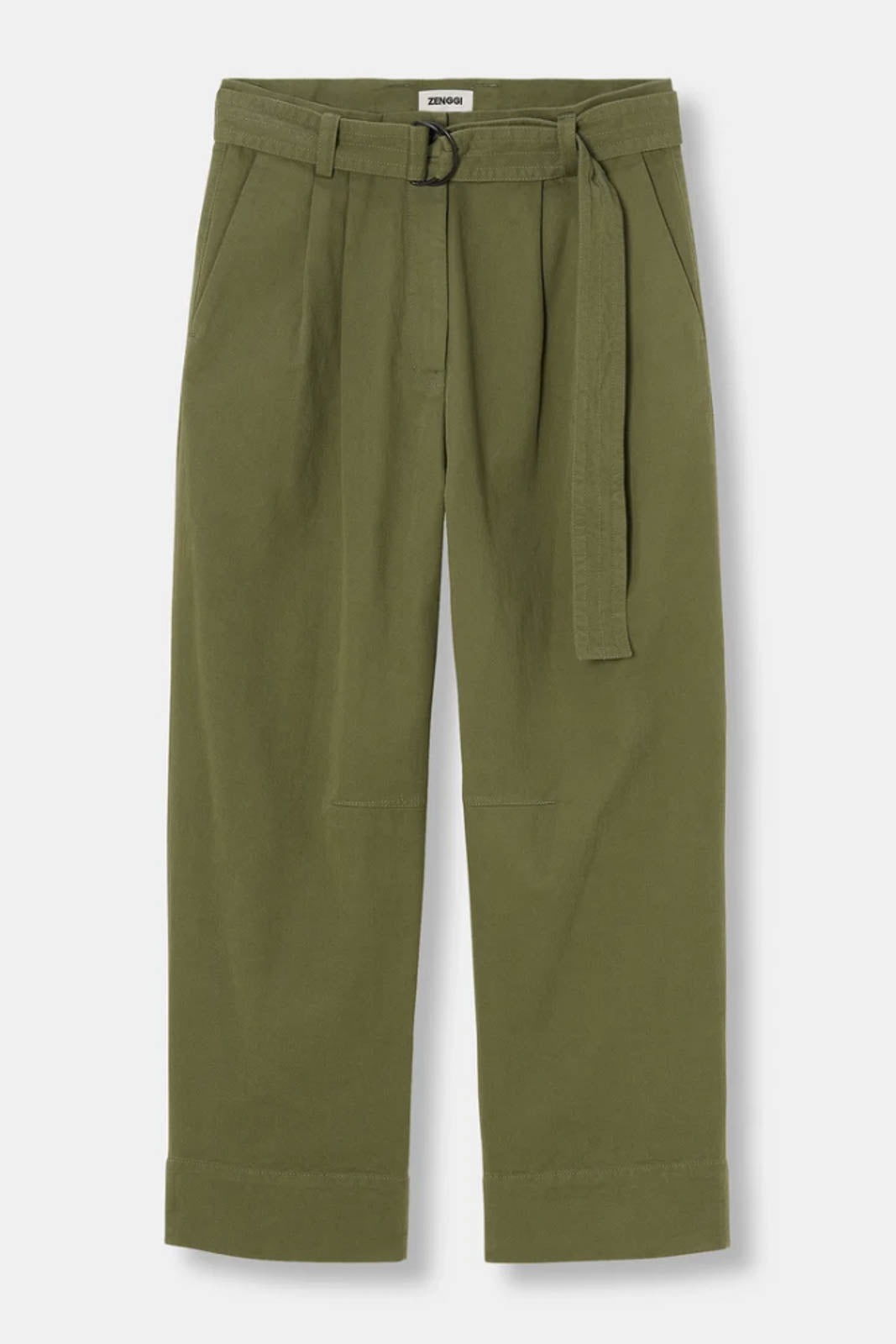 Zenggi, pantalon « Cotton Twill Skye » en vert kaki