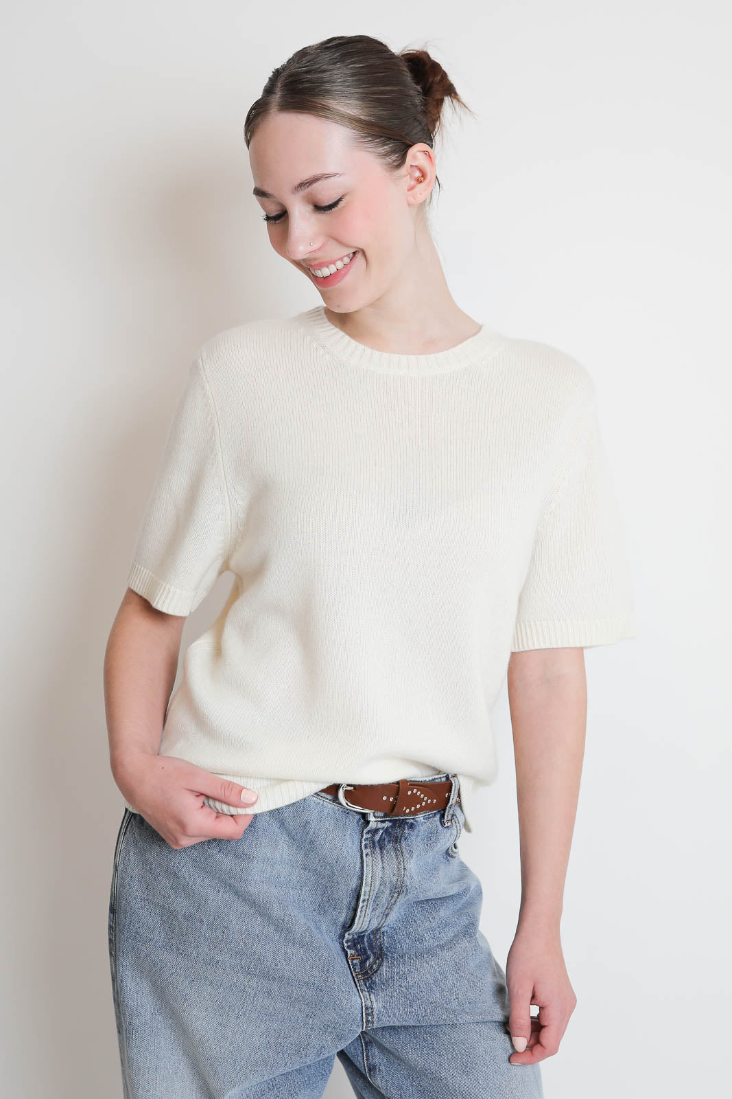 Soft Goat, T-Shirt Oversized in Feather White