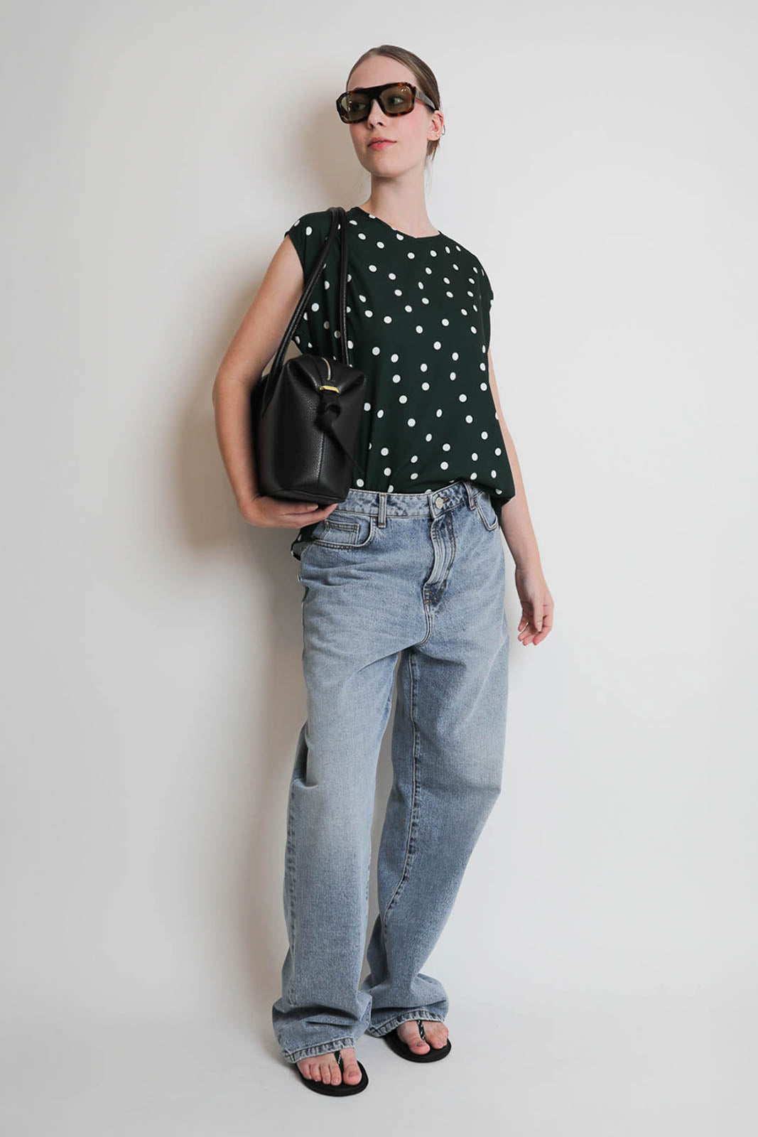 Atelier 1985, Top Bonnie in Tupfen Flaschengrün