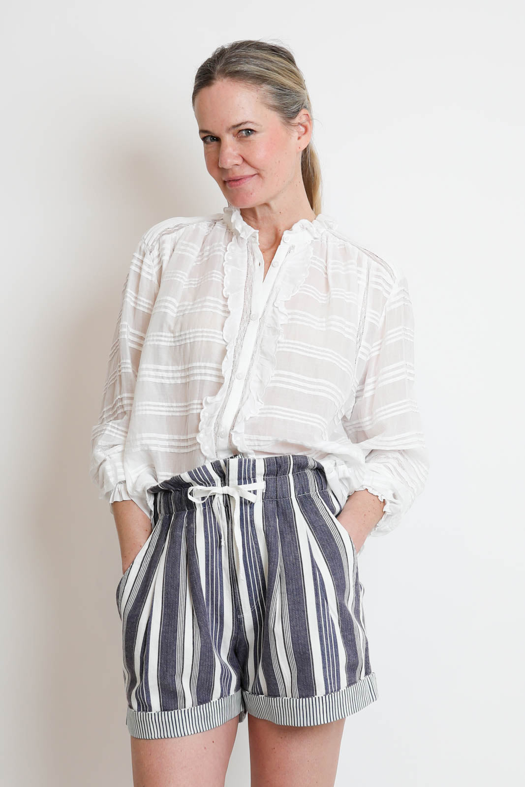 Marant Étoile, Shorts Nirma in Ecru/Blue