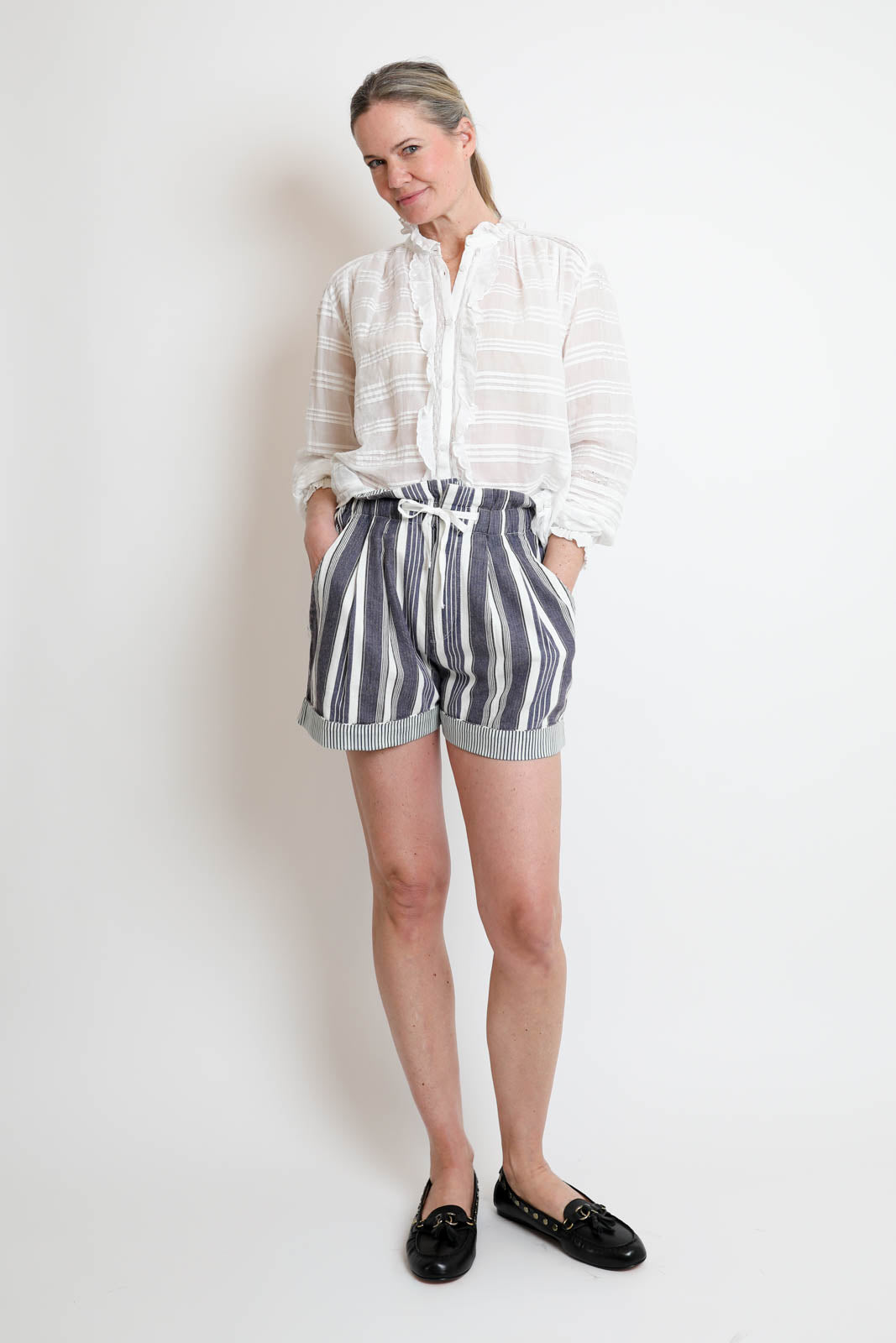 Marant Étoile, Shorts in ecru/blue