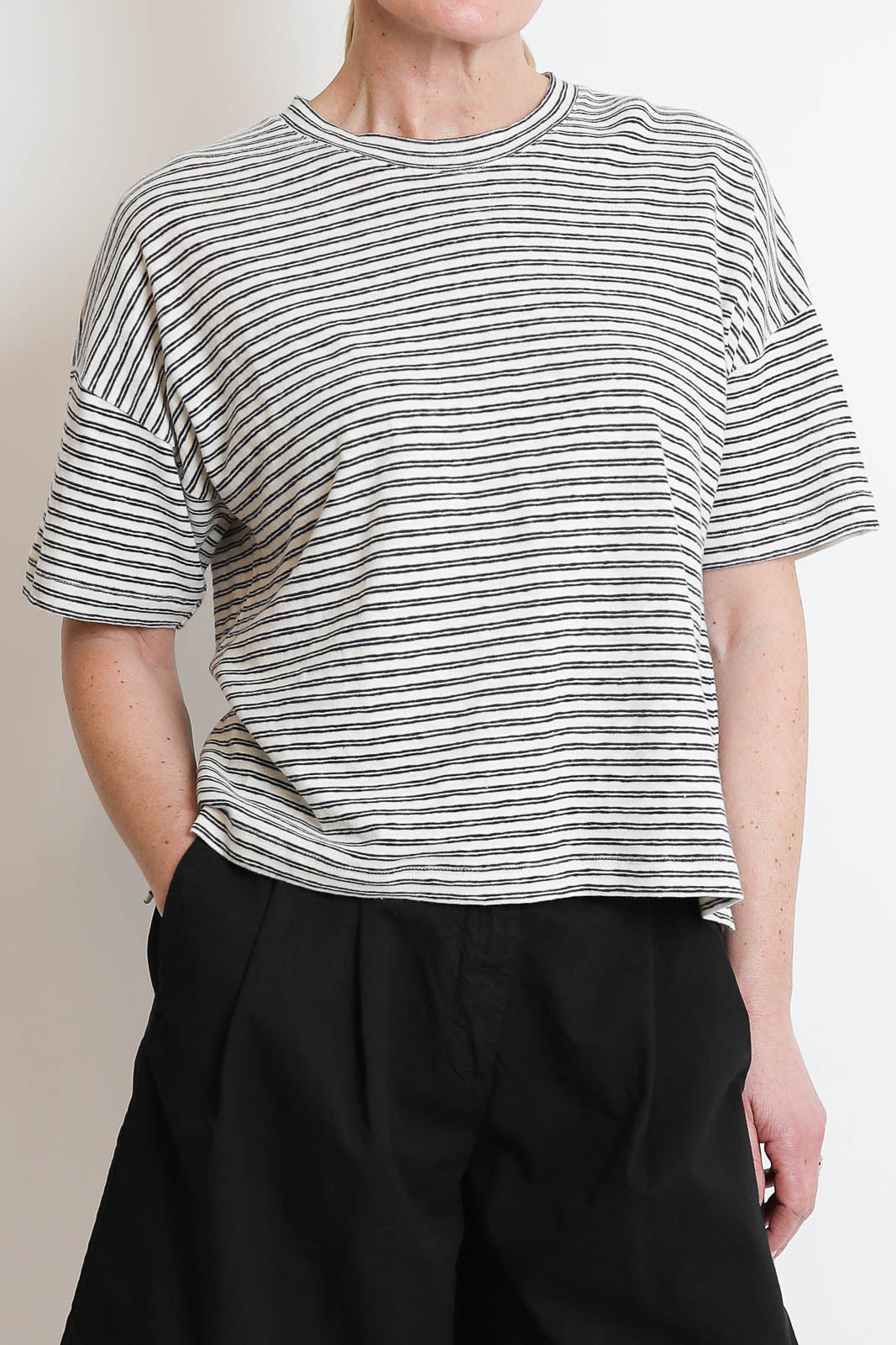 Pomandere, T-Shirt mit Streifen in Navy