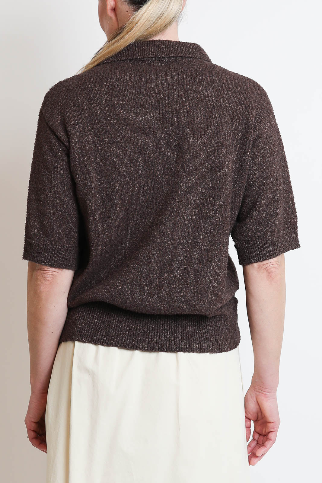 Pomandere, T-Shirt aus Strick in Ebony