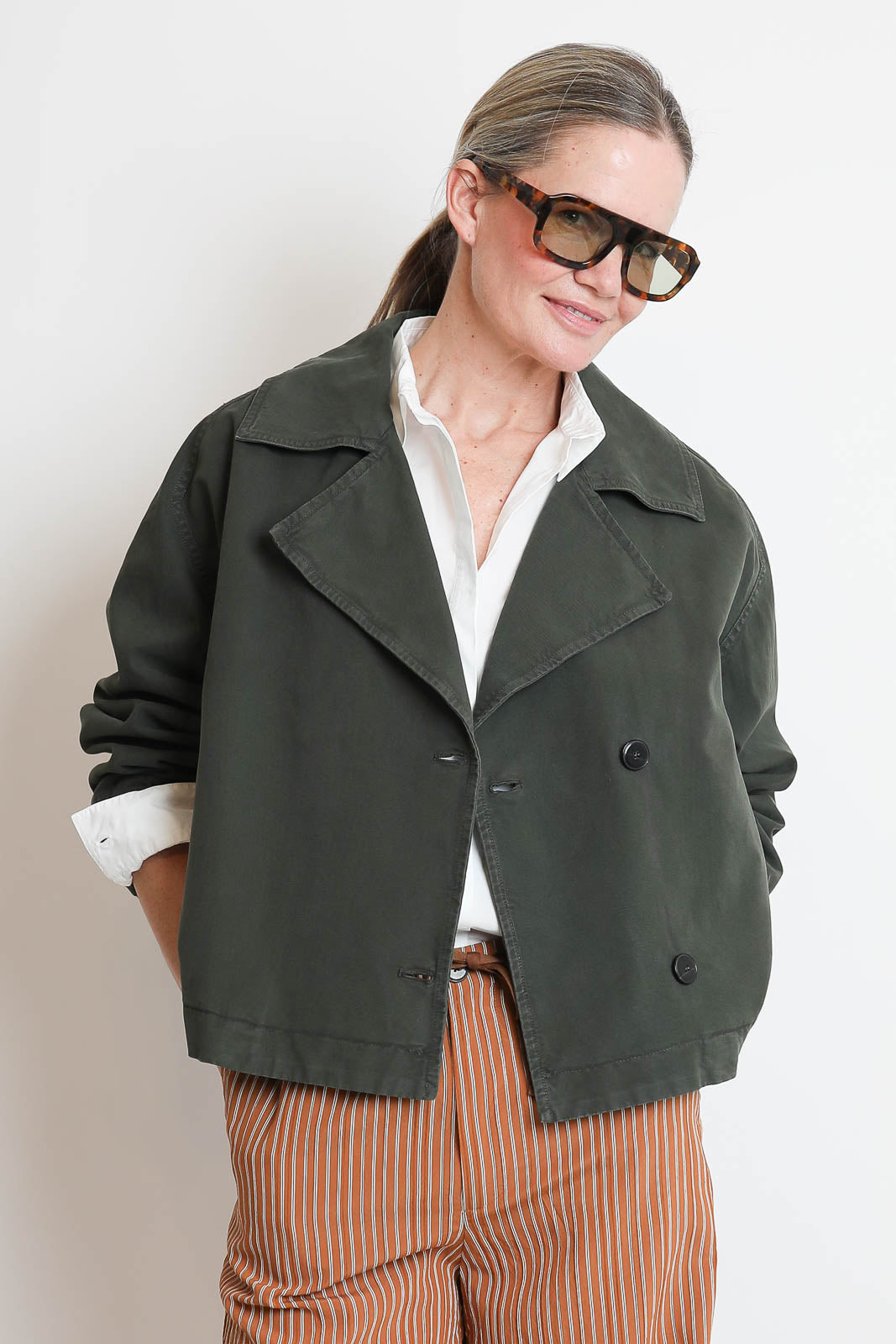 Pomandere, Jacke aus Baumwolle in Forest Green