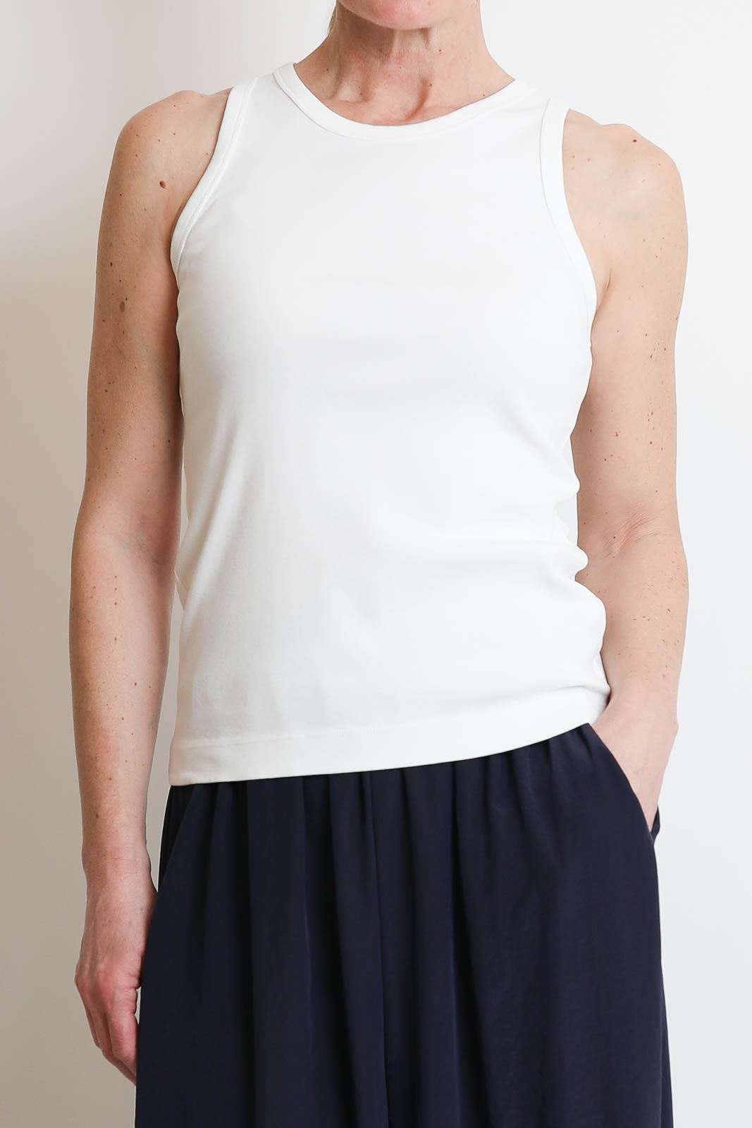 Zenggi, Tank Top Cotton Rib in Weiss