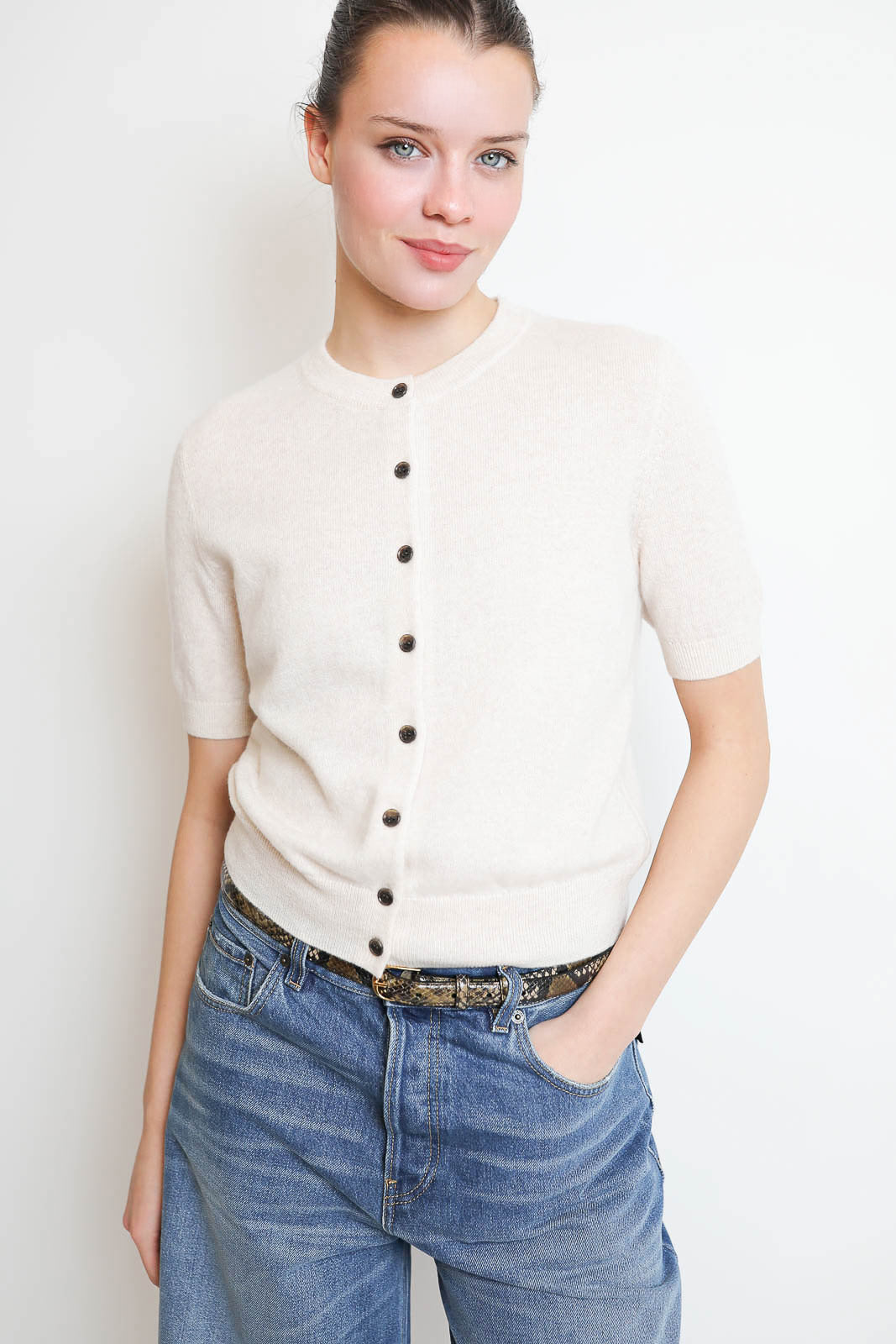 Lisa Yang, Cardigan Marene in Oat