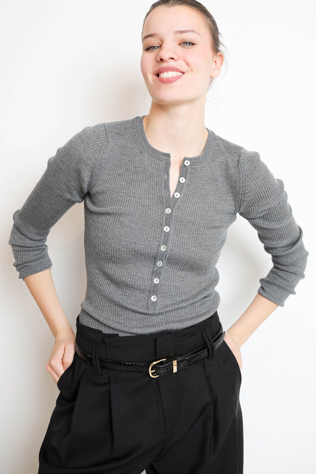 Nackiye, Pullover Insider in Gris Melange