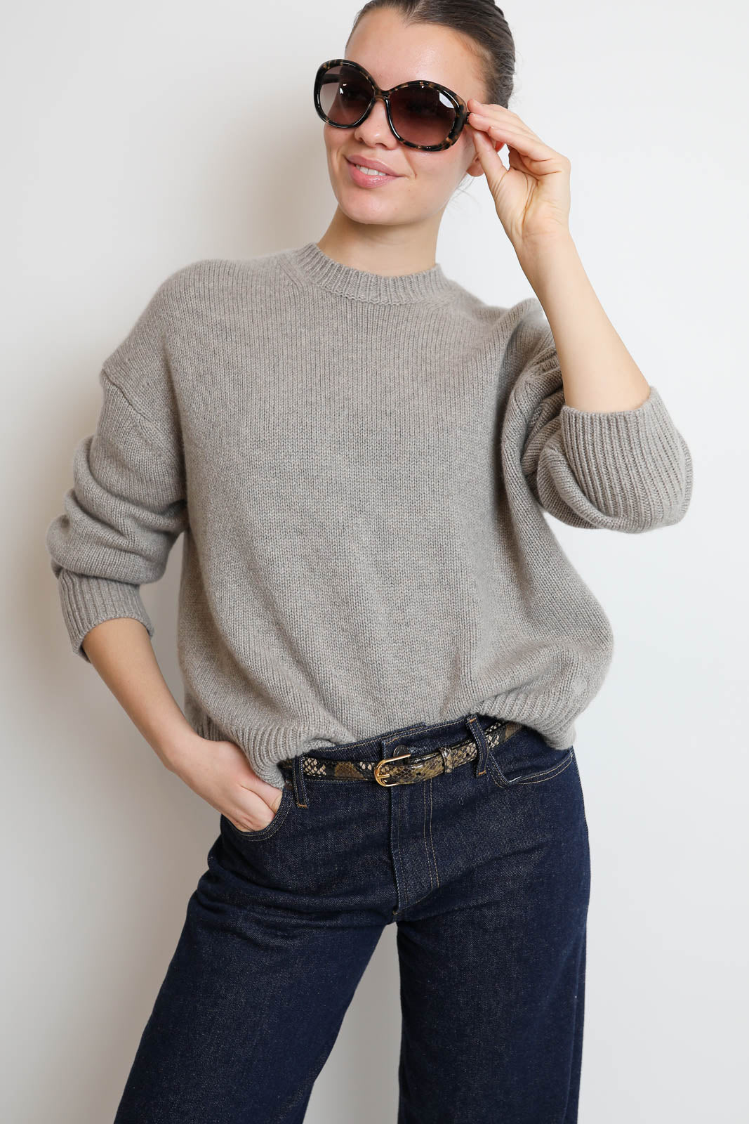 Loulou de Saison, Pullover Pia in Stone Melange