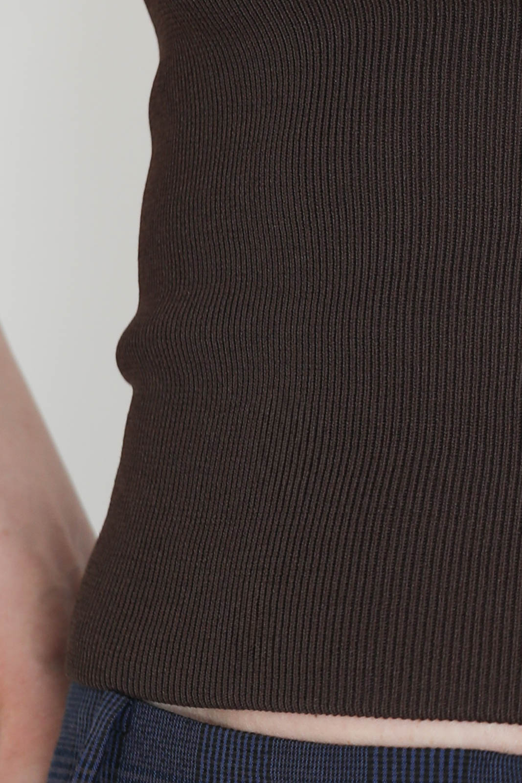 Tibi, Top Ribbed in Hickory Brown