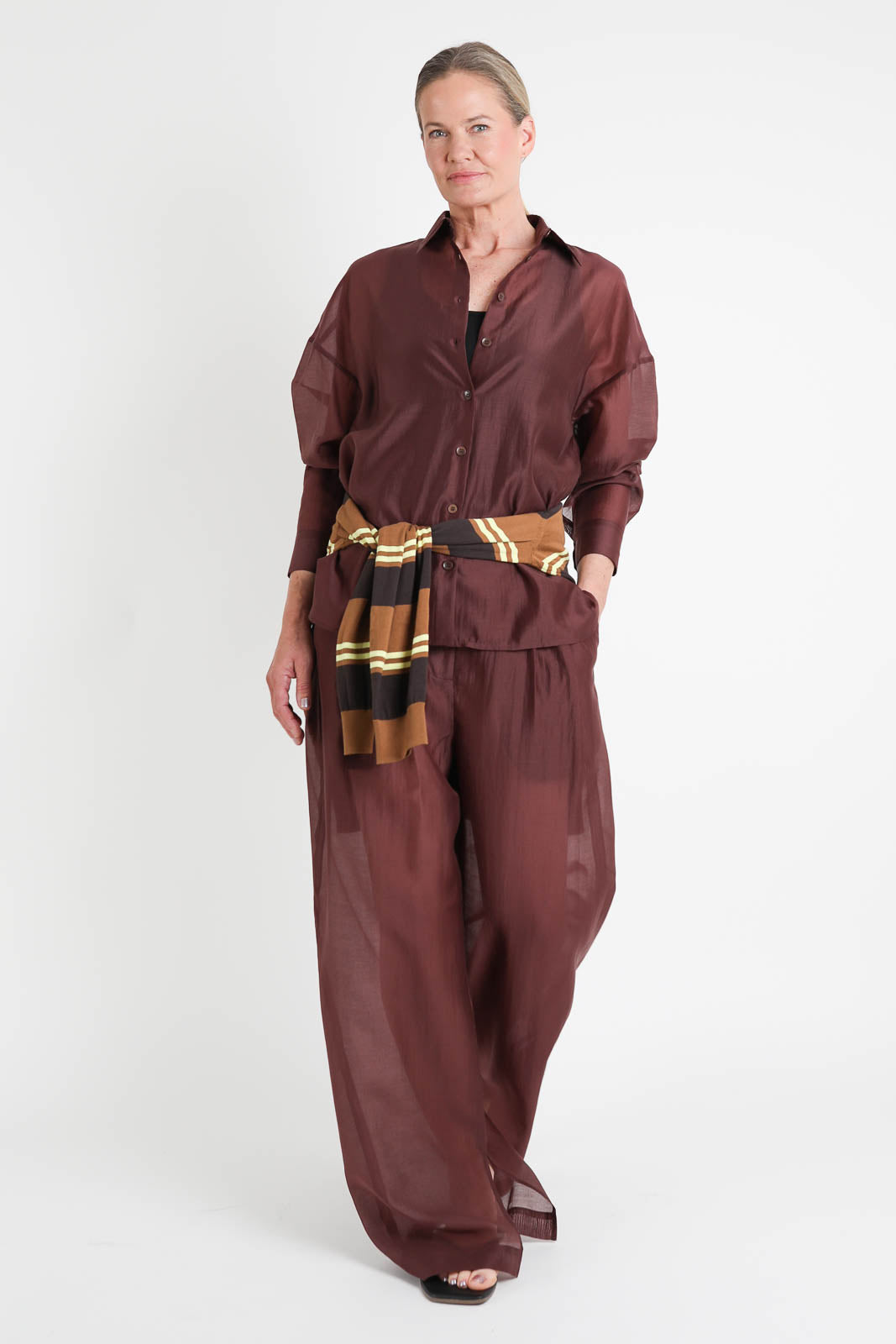 Tibi, Bluse Summer in Russet Brown
