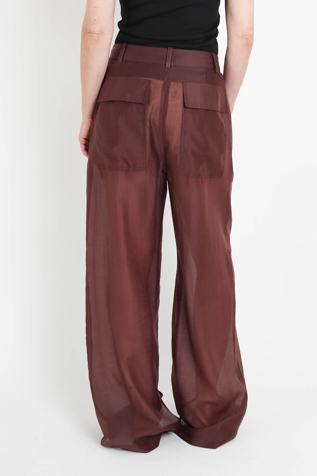 Tibi, Hose Stella Slit in Russet Brown