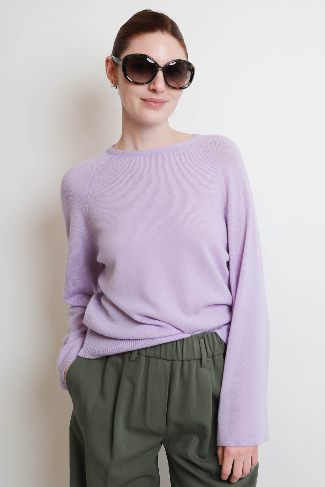 Forte-Forte, Wool Cashmere Gauze Sweater in Lilac