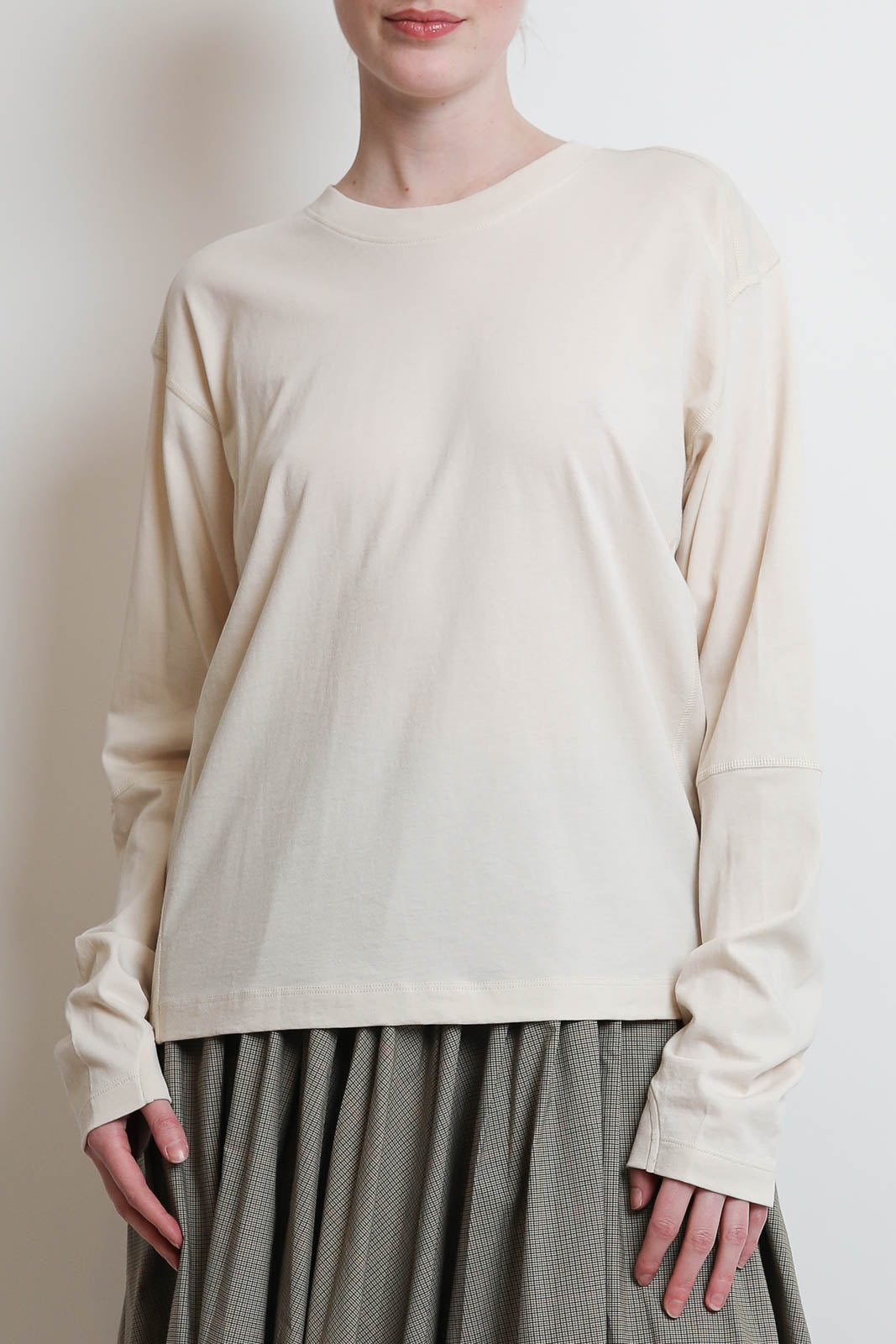 6397, Langarm-Shirt Coverstitch in Oat Milk