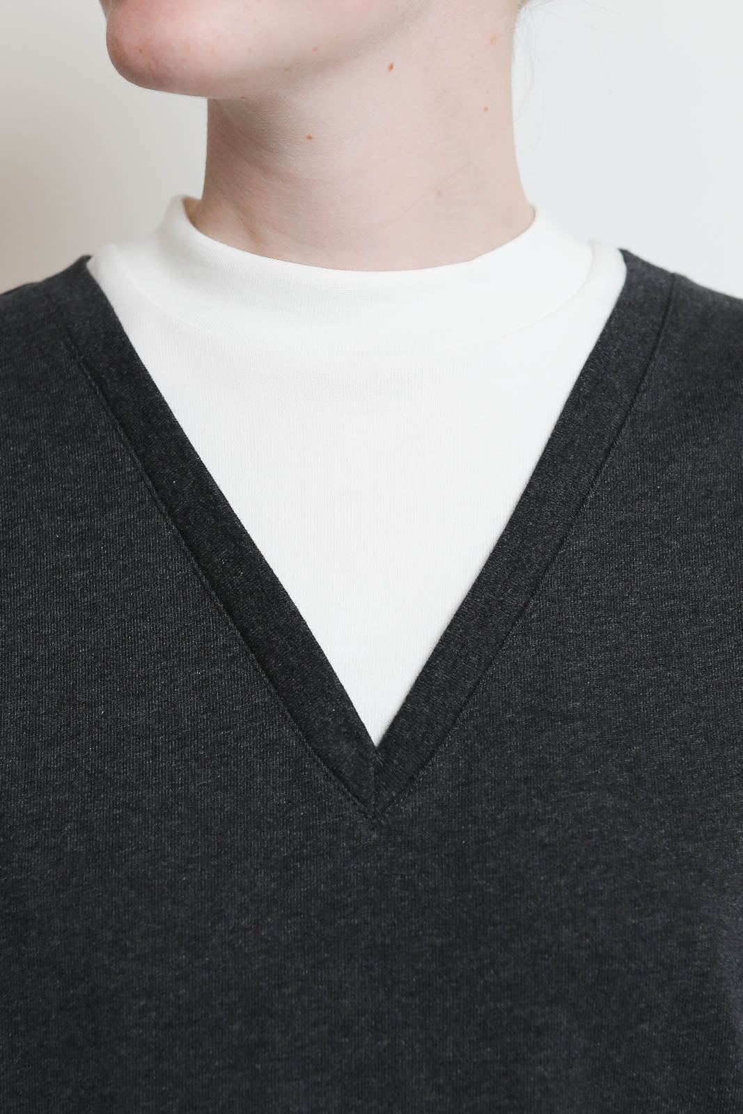 Tibi, Pullover Trompe Loeil in Grey Multi