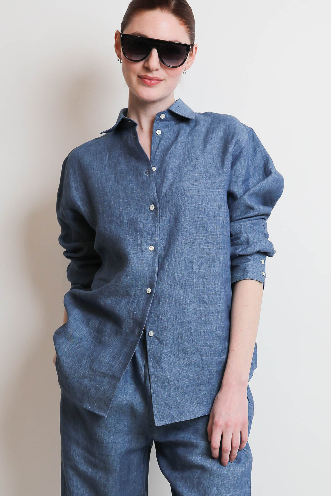 Rohe, Bluse Classic Chambray in Ocean Blue