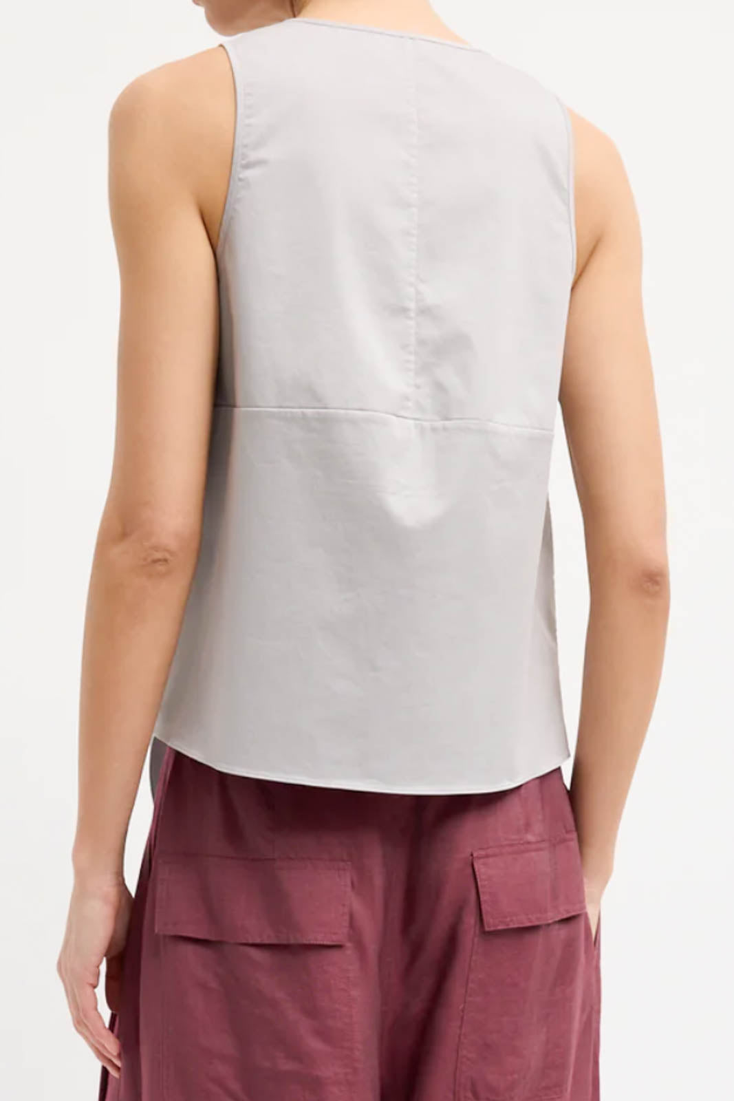 Top Tie Front in Grau